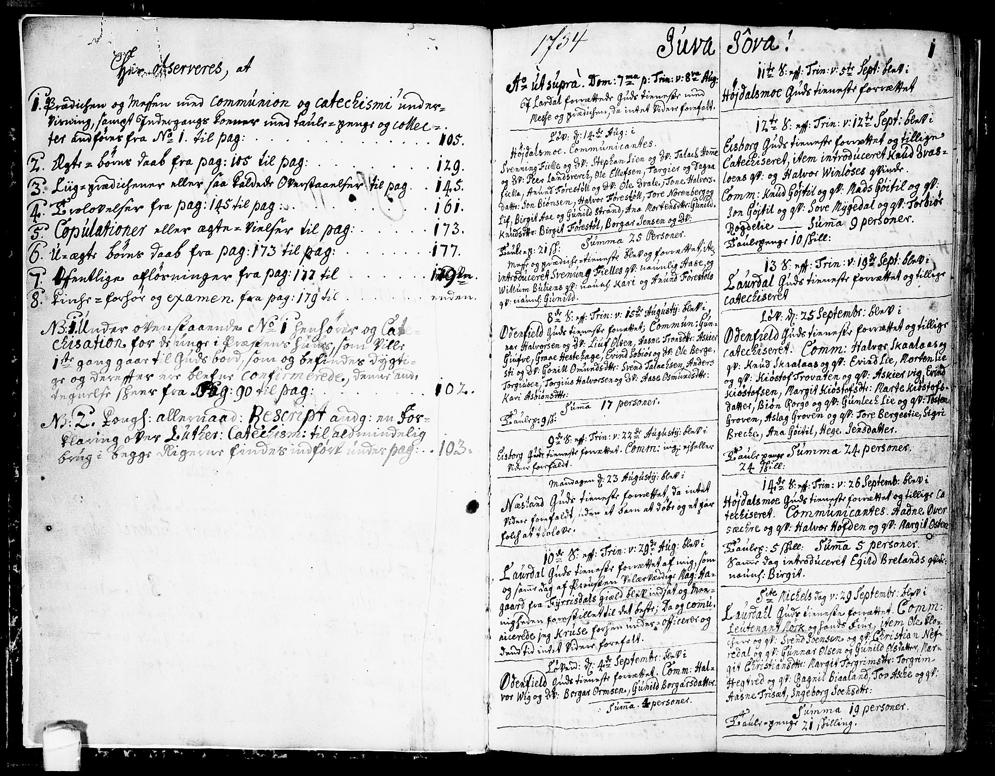 Lårdal kirkebøker, SAKO/A-284/F/Fa/L0002: Parish register (official) no. I 2, 1734-1754, p. 0-1