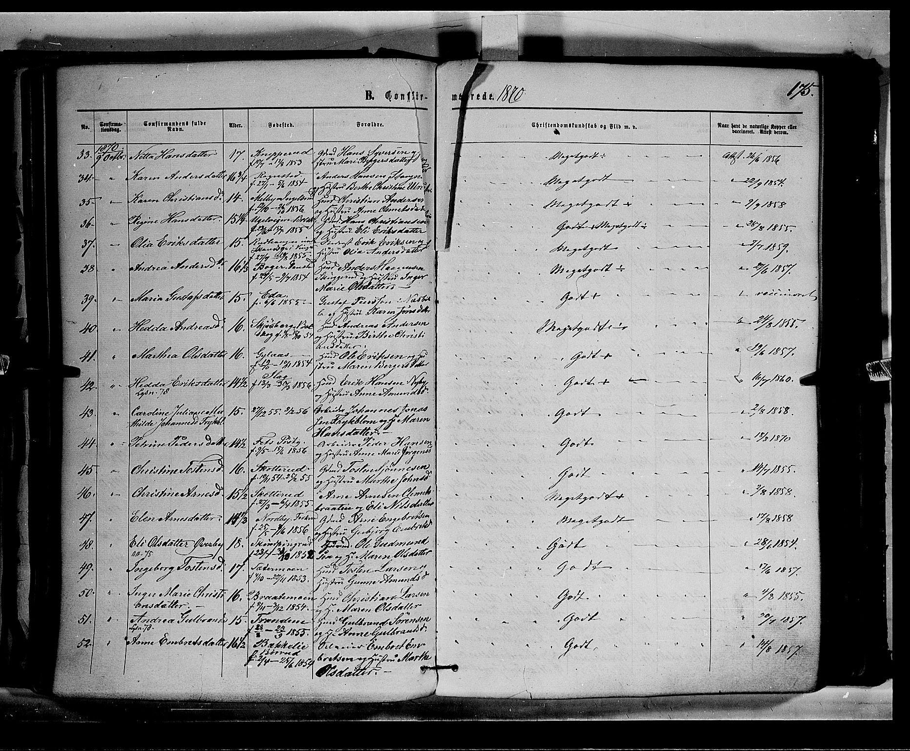 Eidskog prestekontor, AV/SAH-PREST-026/H/Ha/Haa/L0002: Parish register (official) no. 2, 1867-1878, p. 175