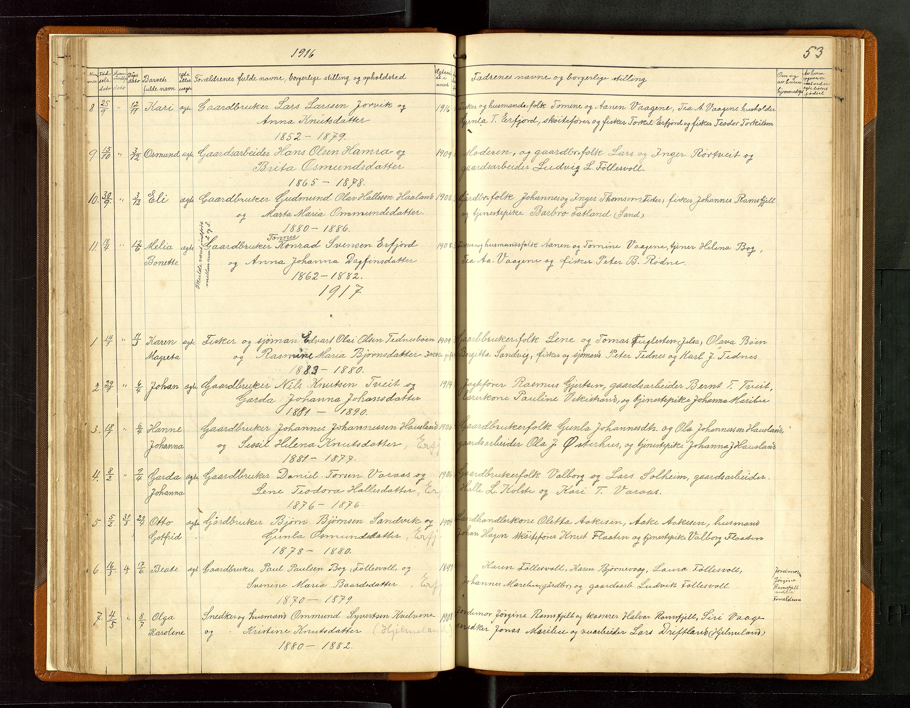 Jelsa sokneprestkontor, SAST/A-101842/01/V: Parish register (copy) no. B 6, 1890-1949, p. 53