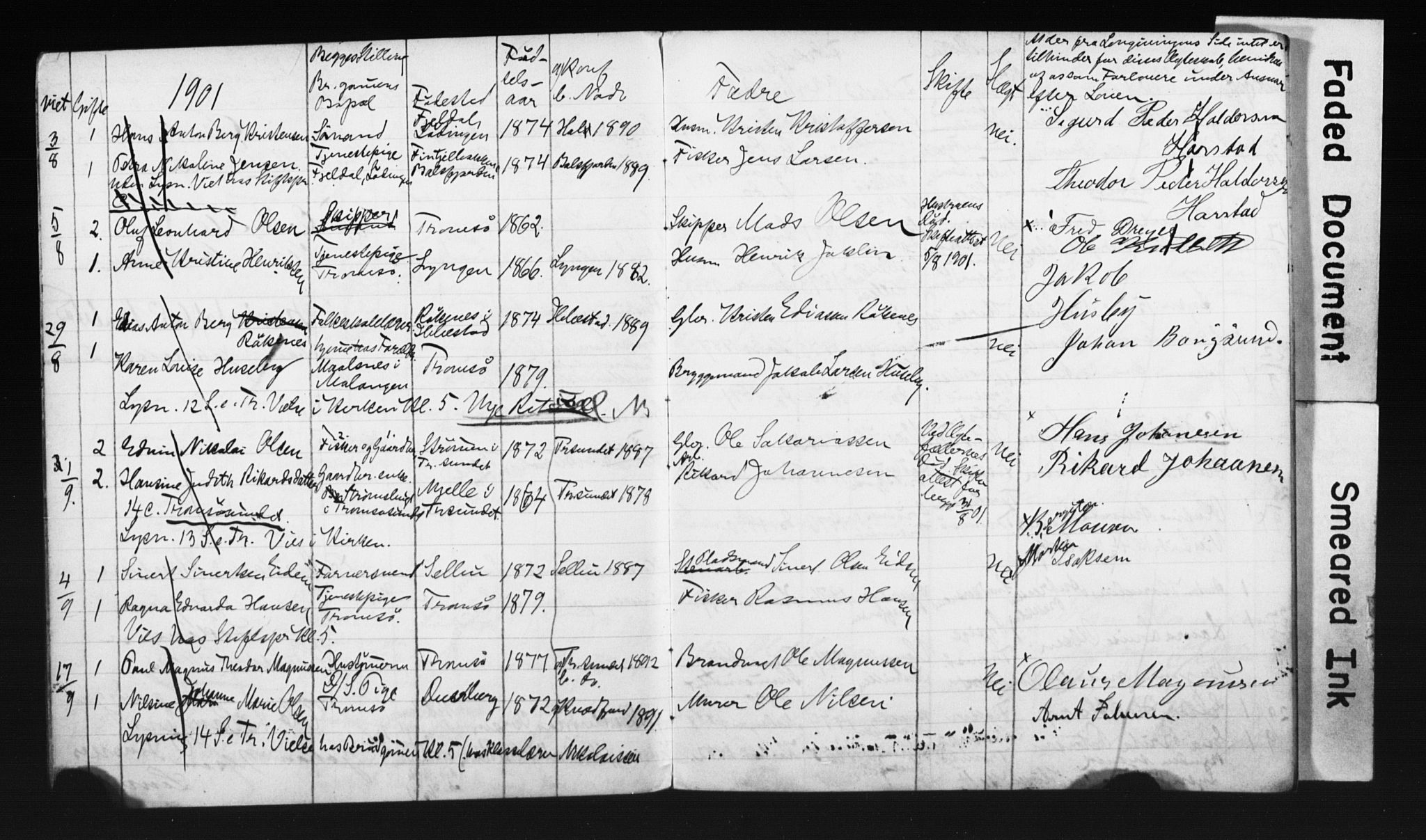 Tromsø sokneprestkontor/stiftsprosti/domprosti, AV/SATØ-S-1343/H/Hc/L0099/0004: Banns register no. 99.4, 1901-1905