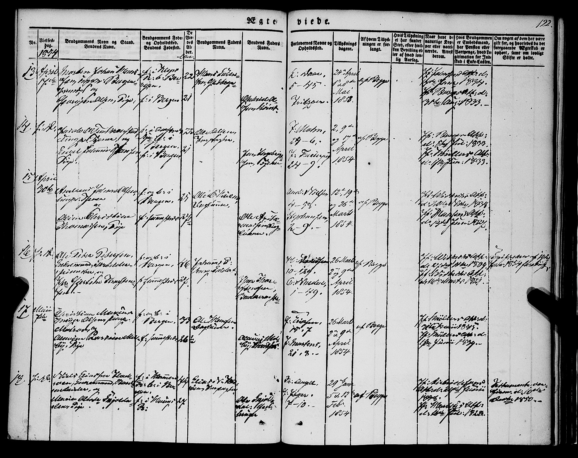 Nykirken Sokneprestembete, AV/SAB-A-77101/H/Haa/L0031: Parish register (official) no. D 1, 1834-1861, p. 122