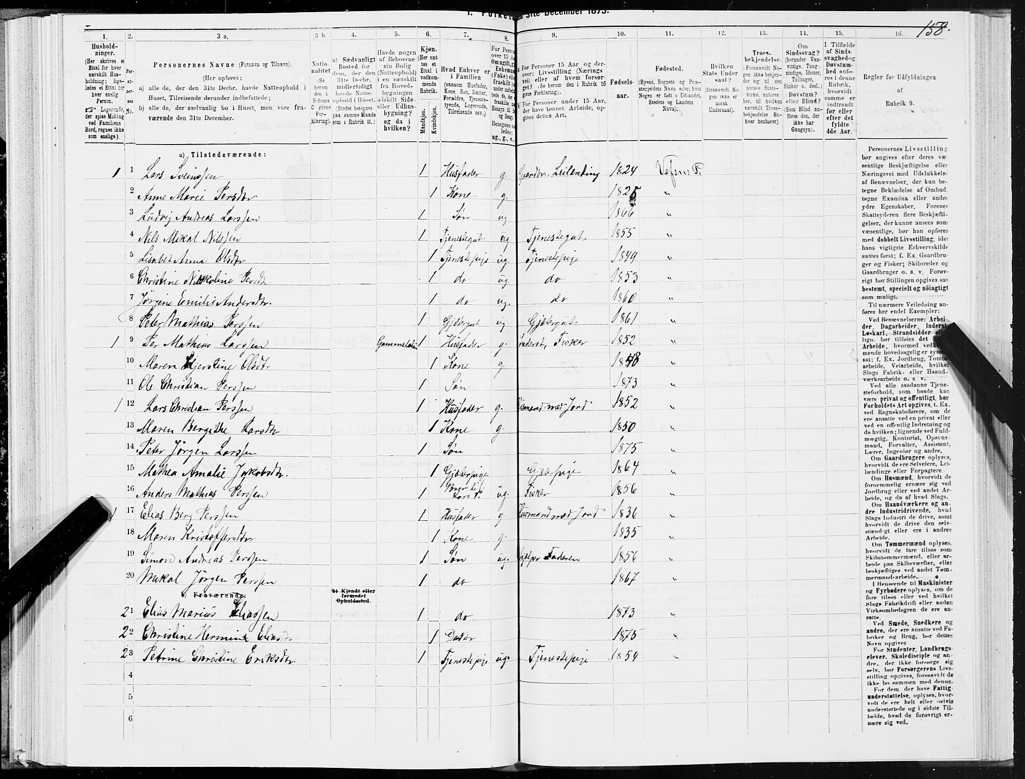 SAT, 1875 census for 1824L Vefsn/Vefsn, 1875, p. 1158