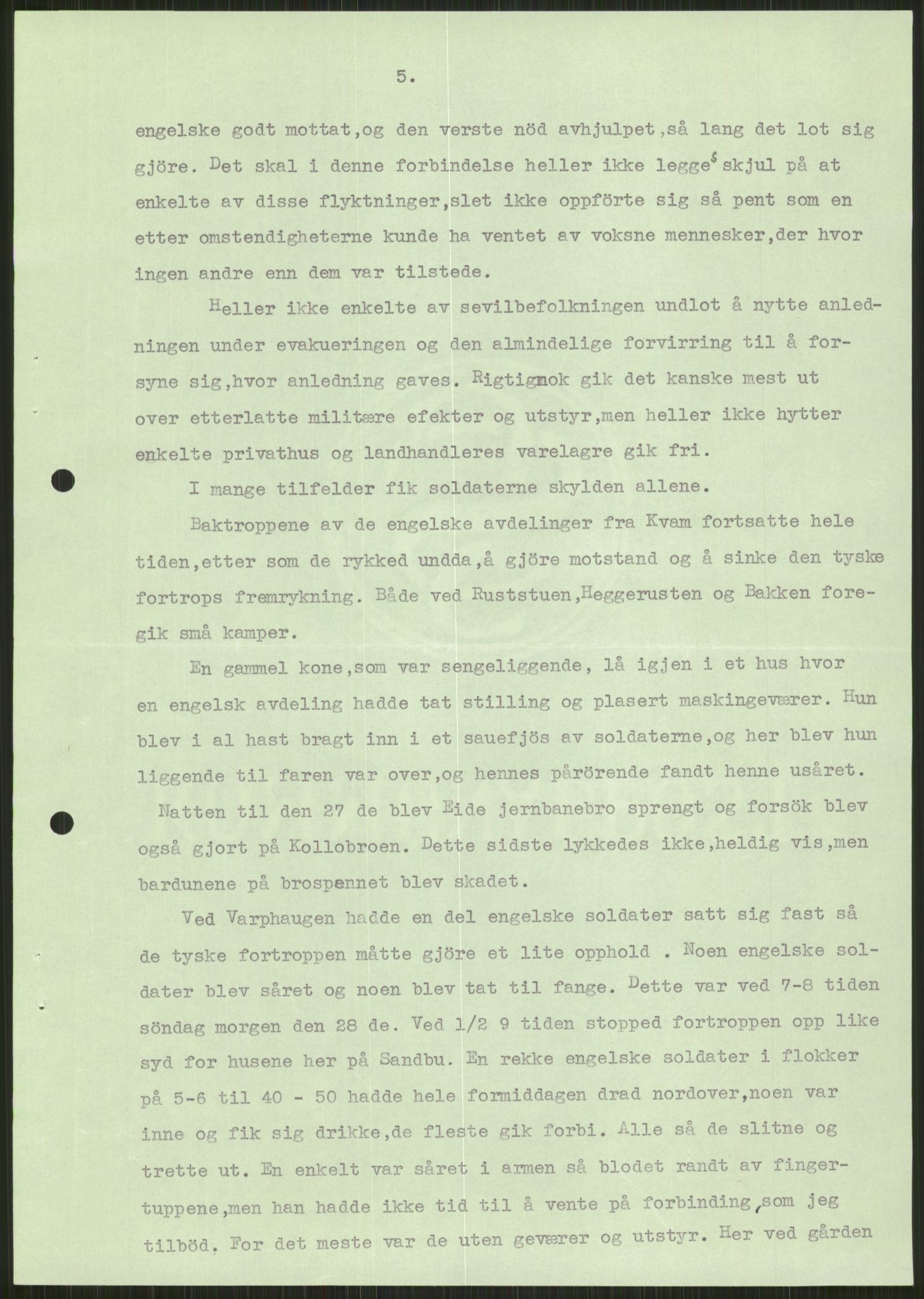 Forsvaret, Forsvarets krigshistoriske avdeling, AV/RA-RAFA-2017/Y/Ya/L0014: II-C-11-31 - Fylkesmenn.  Rapporter om krigsbegivenhetene 1940., 1940, p. 103