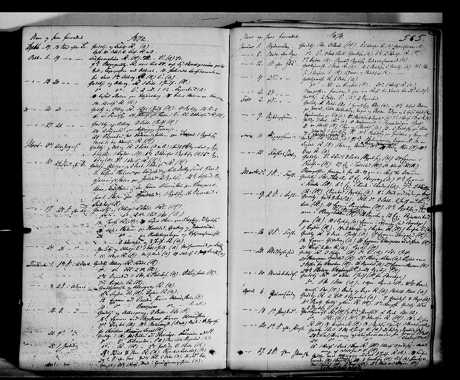 Ringsaker prestekontor, SAH/PREST-014/K/Ka/L0011: Parish register (official) no. 11, 1870-1878, p. 565