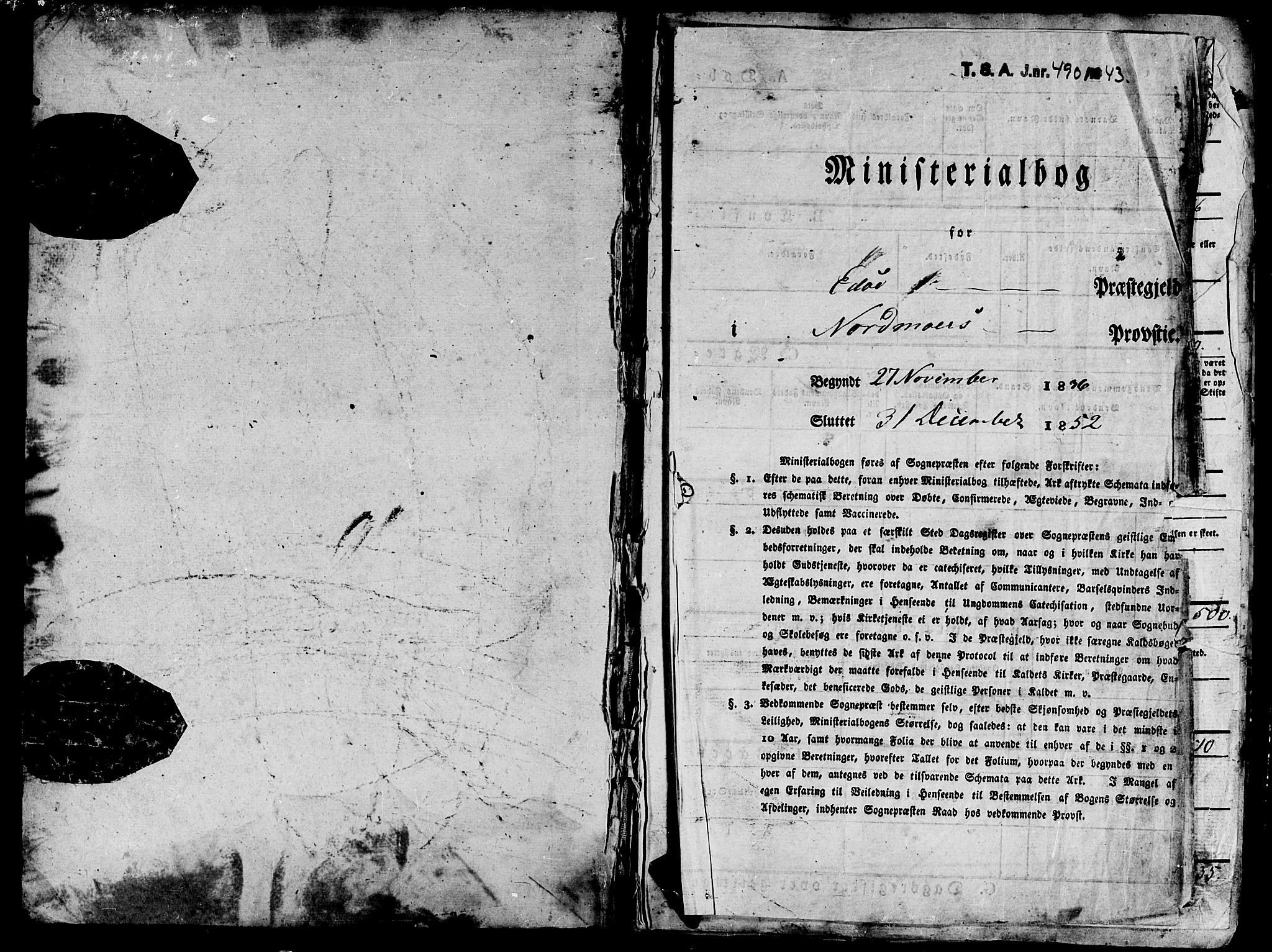 Ministerialprotokoller, klokkerbøker og fødselsregistre - Møre og Romsdal, SAT/A-1454/581/L0936: Parish register (official) no. 581A04, 1836-1852