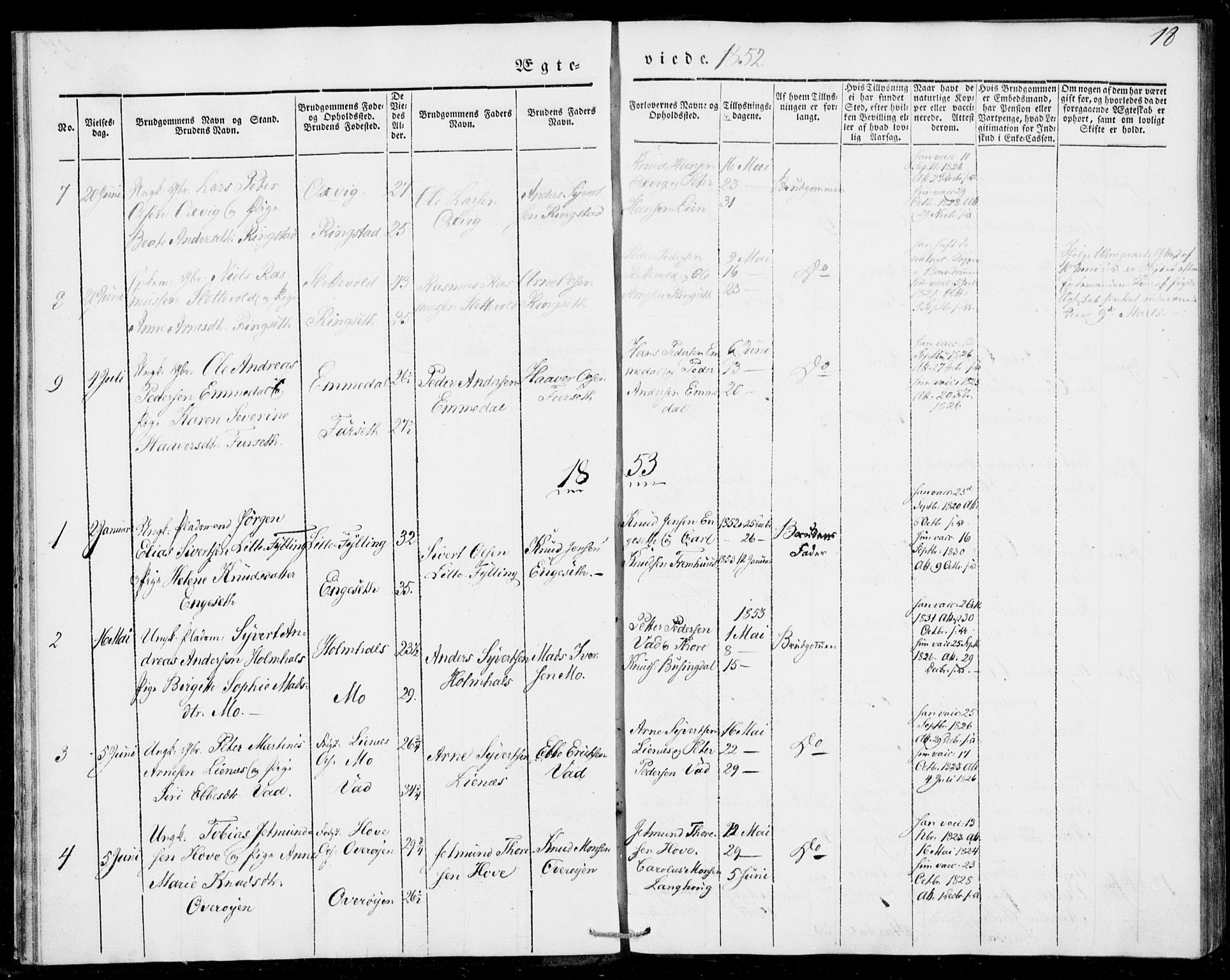 Ministerialprotokoller, klokkerbøker og fødselsregistre - Møre og Romsdal, AV/SAT-A-1454/520/L0276: Parish register (official) no. 520A06, 1844-1881, p. 18