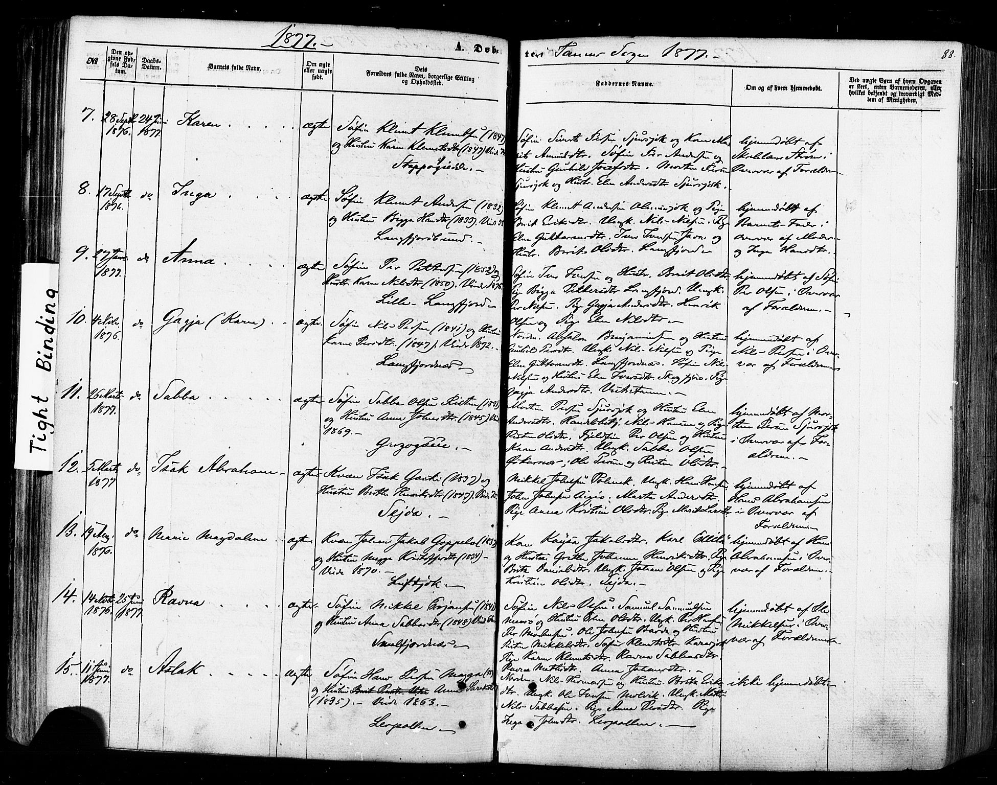 Tana sokneprestkontor, SATØ/S-1334/H/Ha/L0002kirke: Parish register (official) no. 2 /1, 1861-1877, p. 88