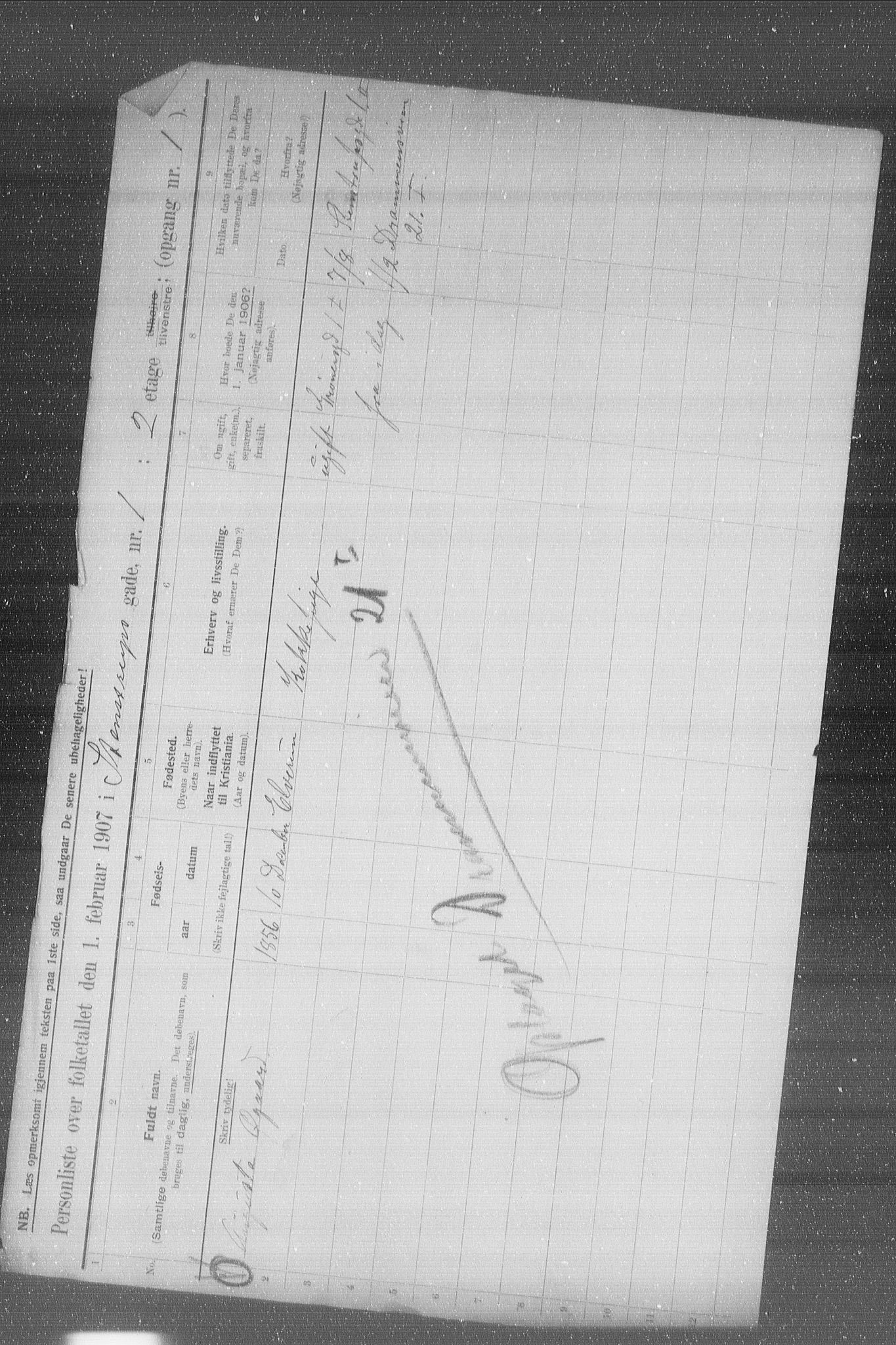 OBA, Municipal Census 1907 for Kristiania, 1907, p. 51350