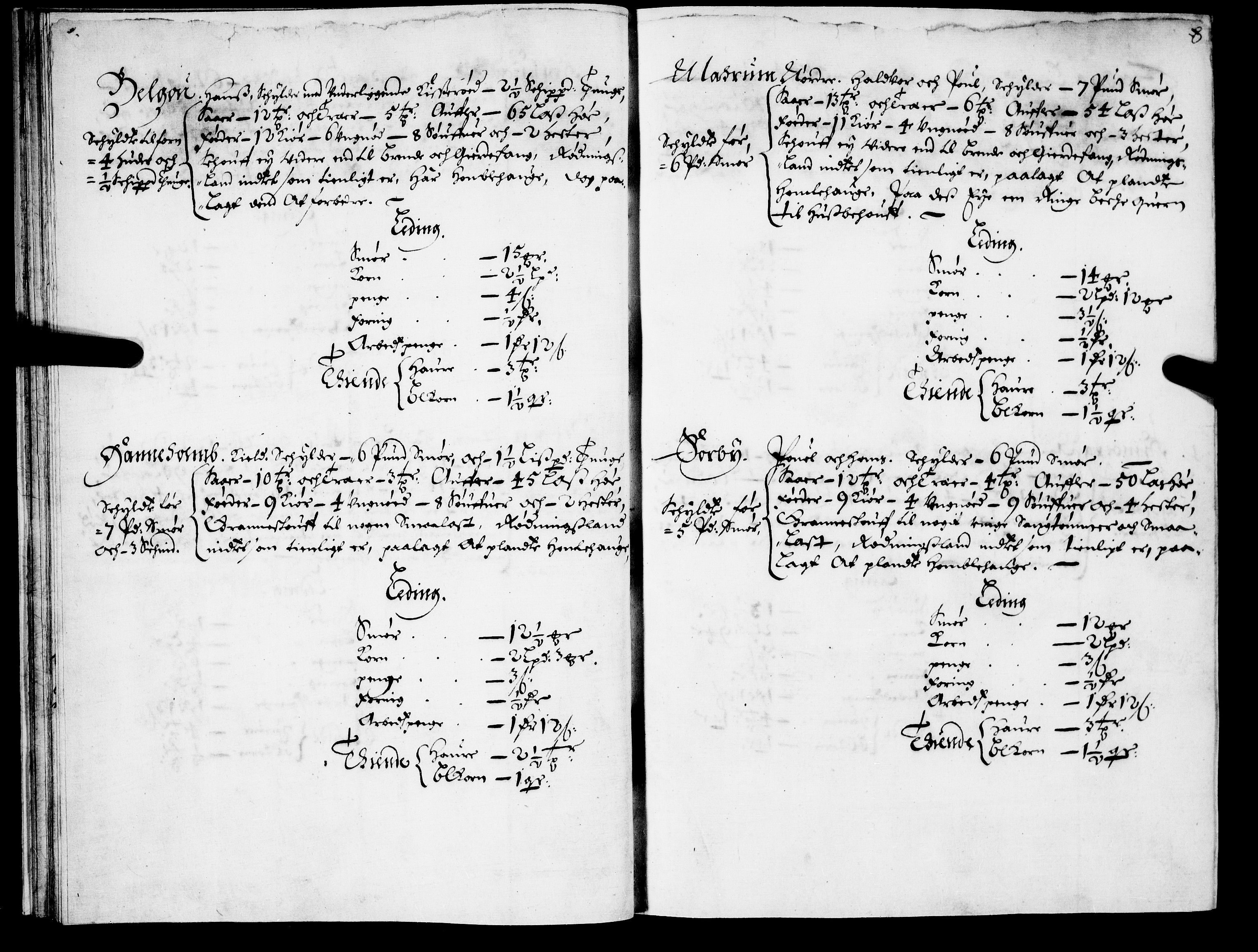 Rentekammeret inntil 1814, Realistisk ordnet avdeling, AV/RA-EA-4070/N/Nb/Nba/L0021: Brunla len, 1667, p. 7b-8a