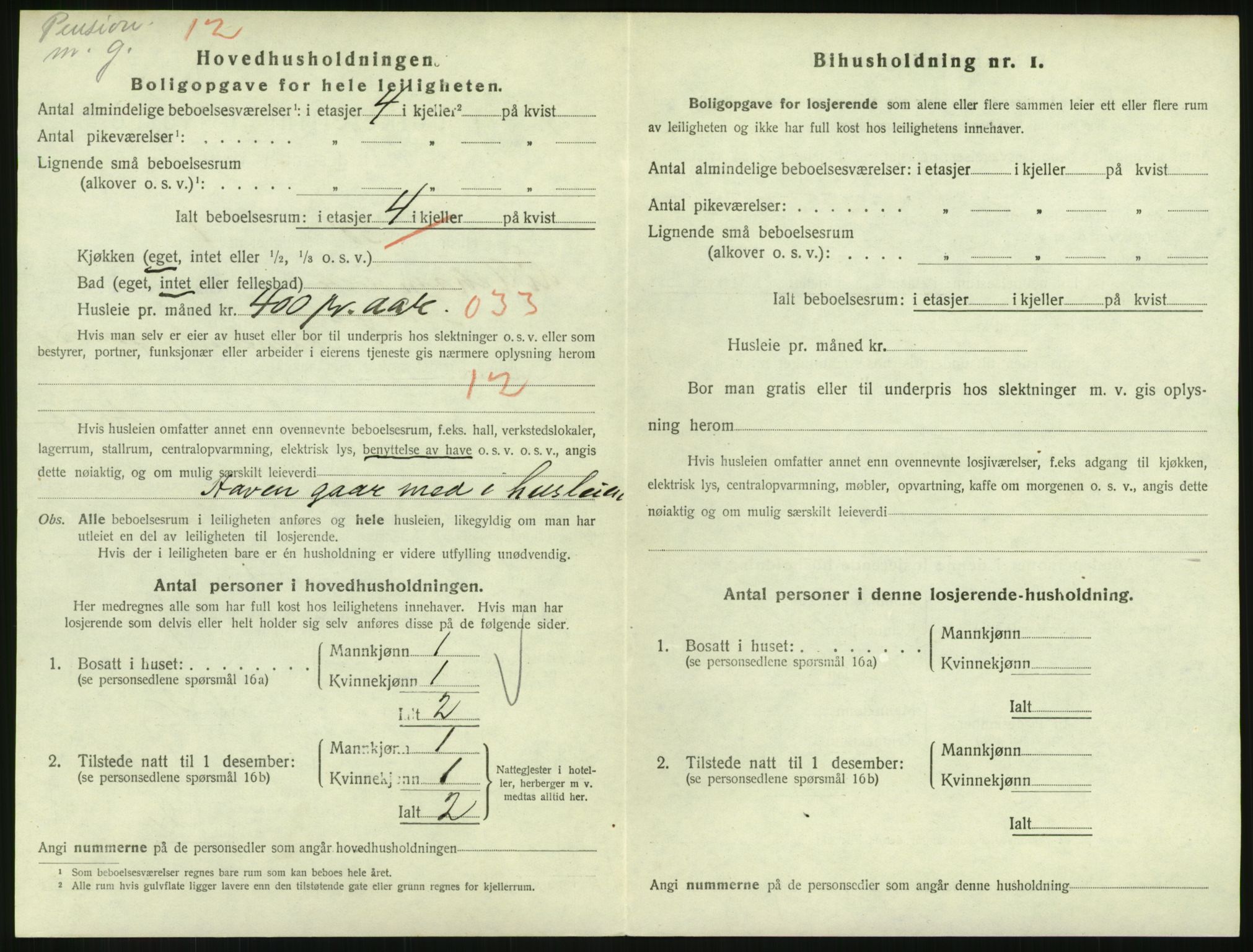 SAH, 1920 census for Lillehammer, 1920, p. 1439