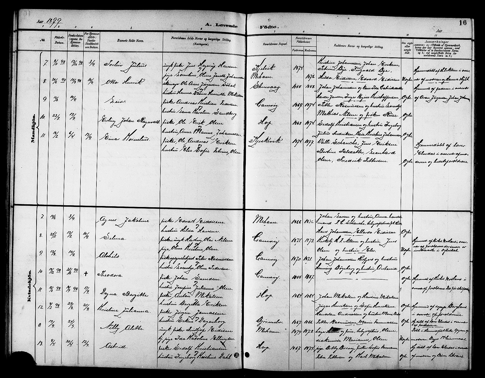 Tana sokneprestkontor, AV/SATØ-S-1334/H/Hb/L0006klokker: Parish register (copy) no. 6, 1892-1909, p. 16