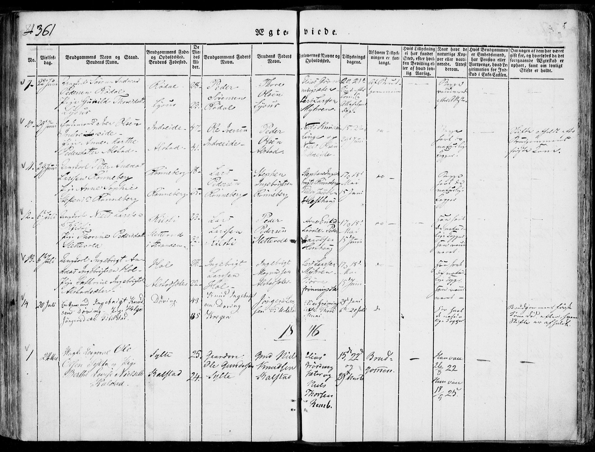 Ministerialprotokoller, klokkerbøker og fødselsregistre - Møre og Romsdal, SAT/A-1454/519/L0248: Parish register (official) no. 519A07, 1829-1860, p. 361