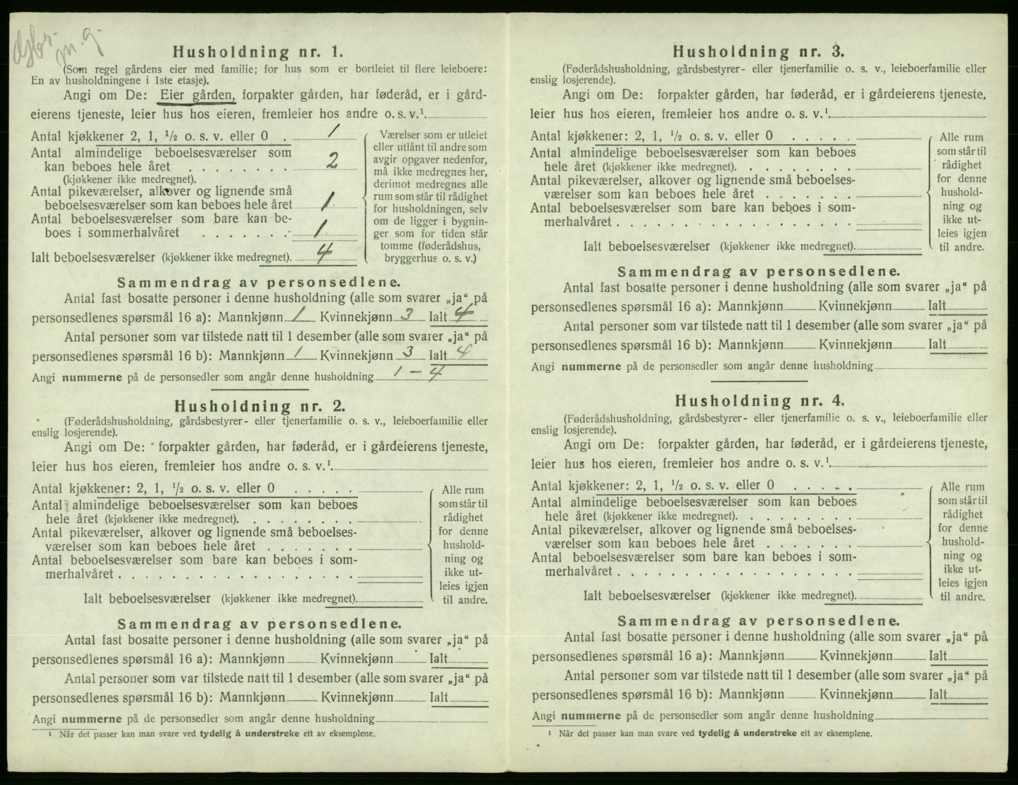 SAB, 1920 census for Ølen, 1920, p. 518