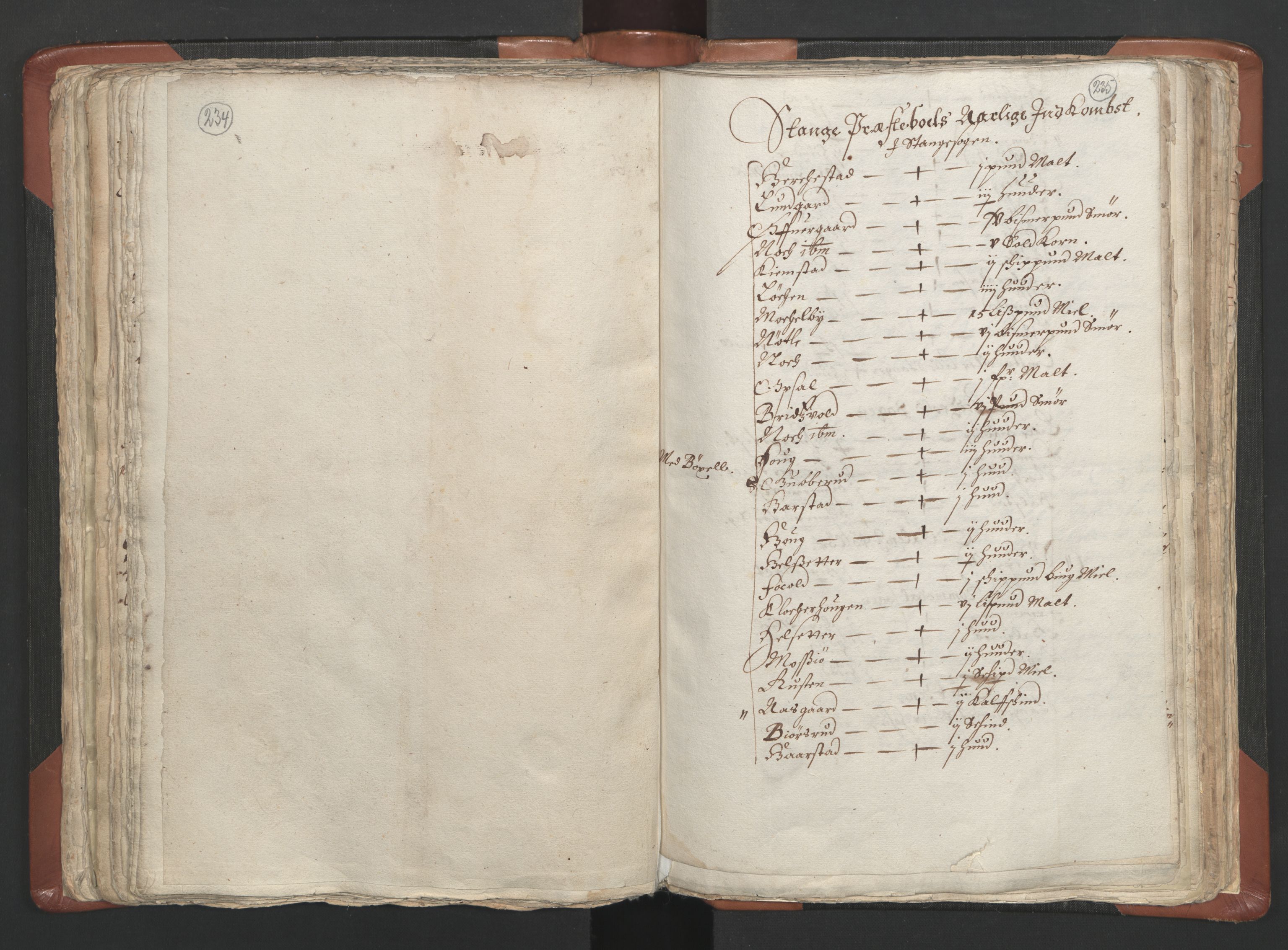 RA, Vicar's Census 1664-1666, no. 5: Hedmark deanery, 1664-1666, p. 234-235