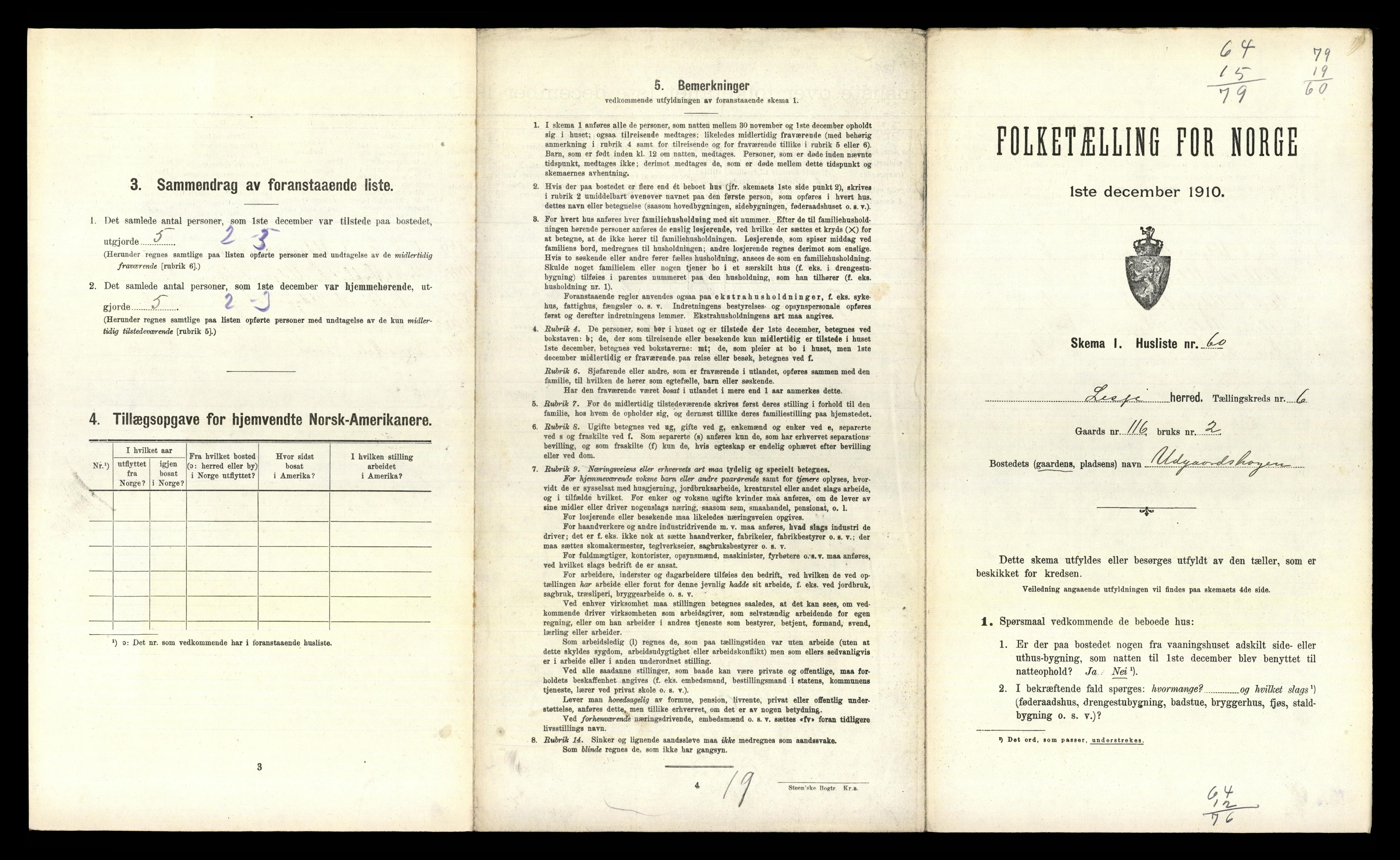 RA, 1910 census for Lesja, 1910, p. 829