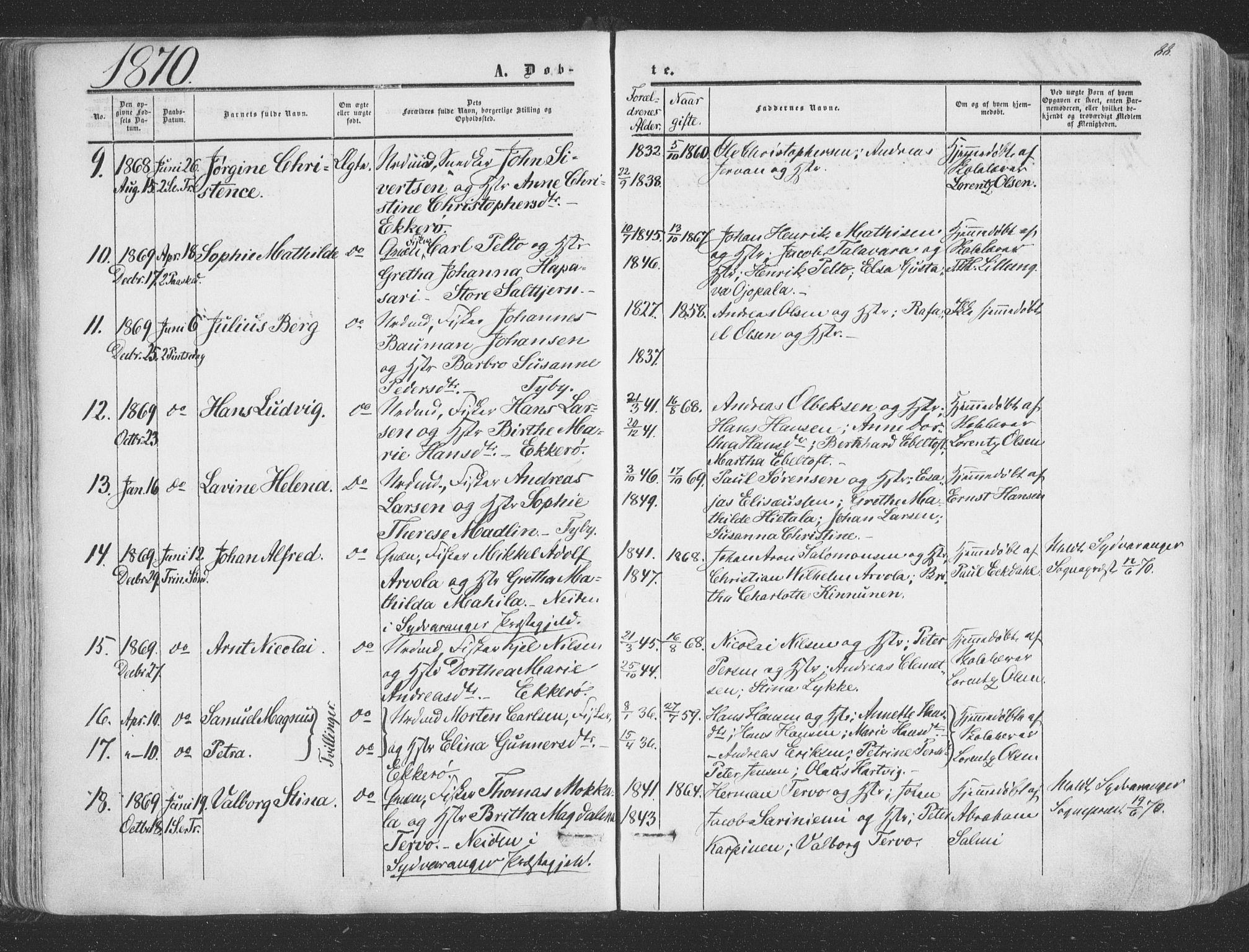 Vadsø sokneprestkontor, SATØ/S-1325/H/Ha/L0004kirke: Parish register (official) no. 4, 1854-1880, p. 88