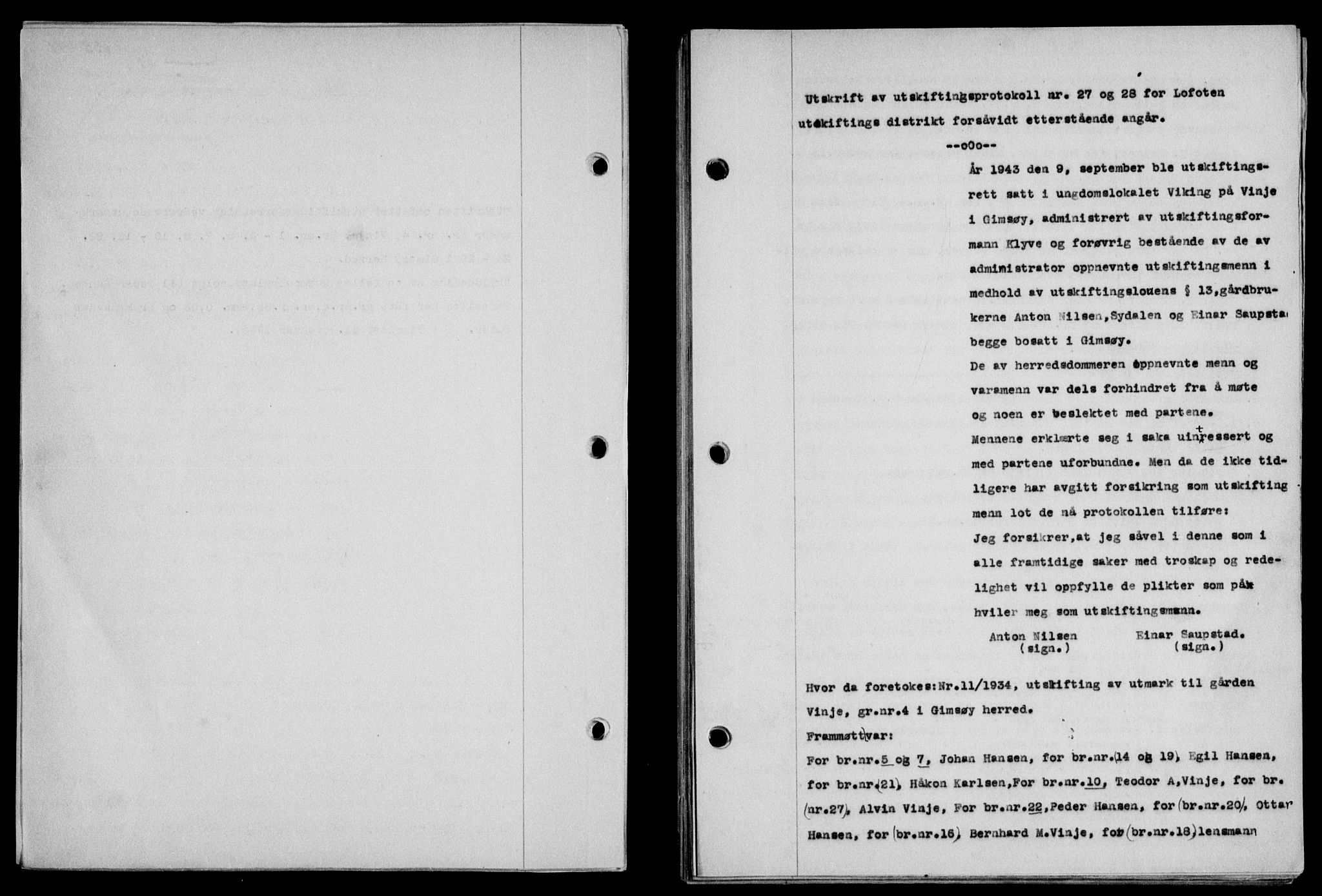 Lofoten sorenskriveri, SAT/A-0017/1/2/2C/L0016a: Mortgage book no. 16a, 1947-1947, Diary no: : 655/1947