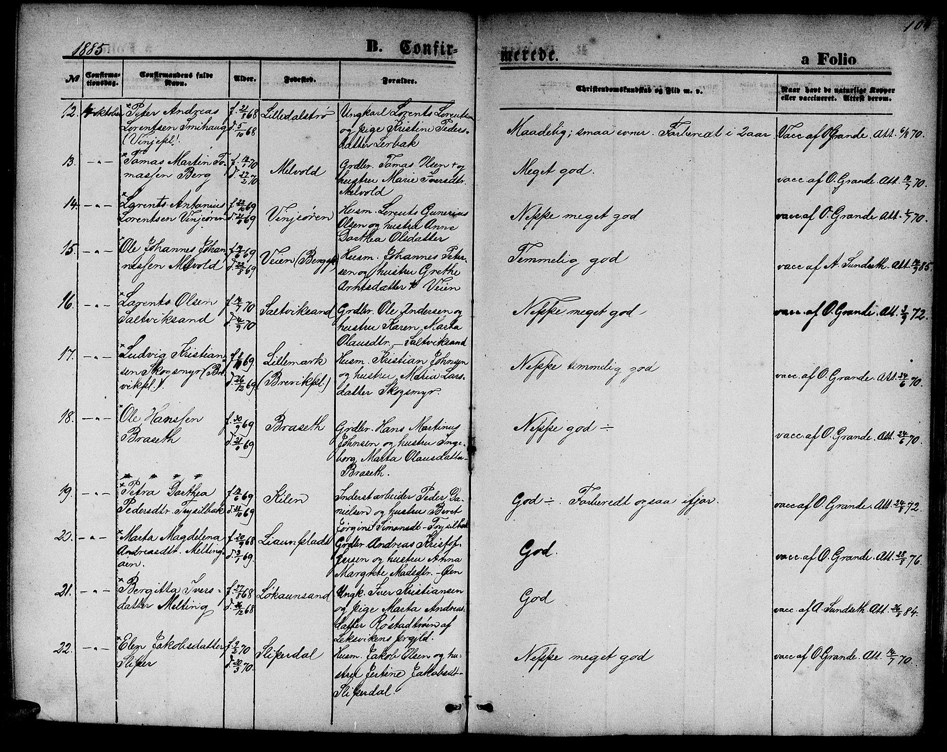 Ministerialprotokoller, klokkerbøker og fødselsregistre - Nord-Trøndelag, SAT/A-1458/733/L0326: Parish register (copy) no. 733C01, 1871-1887, p. 104