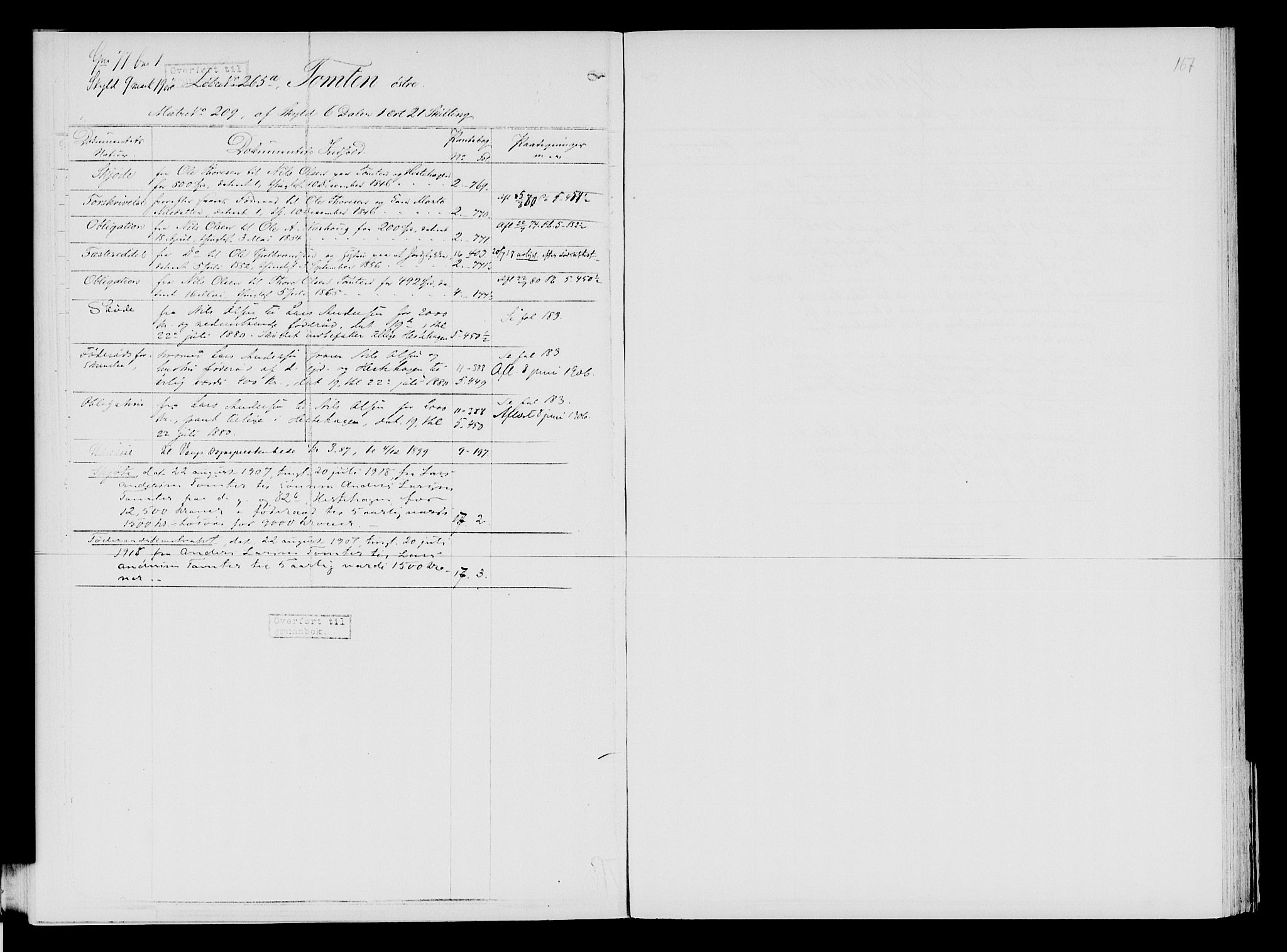 Nord-Hedmark sorenskriveri, SAH/TING-012/H/Ha/Had/Hade/L0001A: Mortgage register no. 4.1a, 1871-1940, p. 167