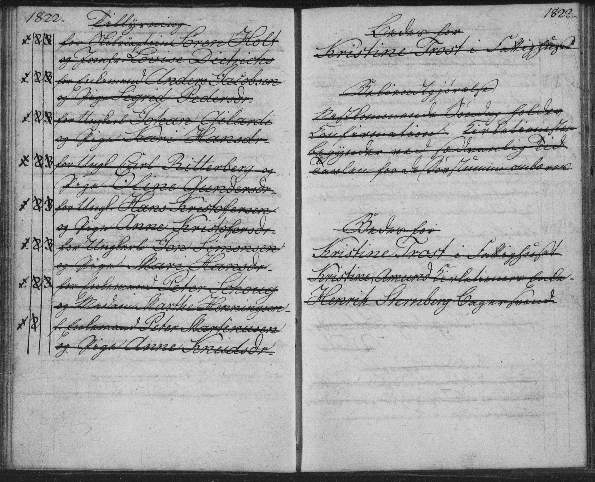 Bragernes kirkebøker, AV/SAKO-A-6/H/Ha/L0001: Banns register no. 1, 1817-1831