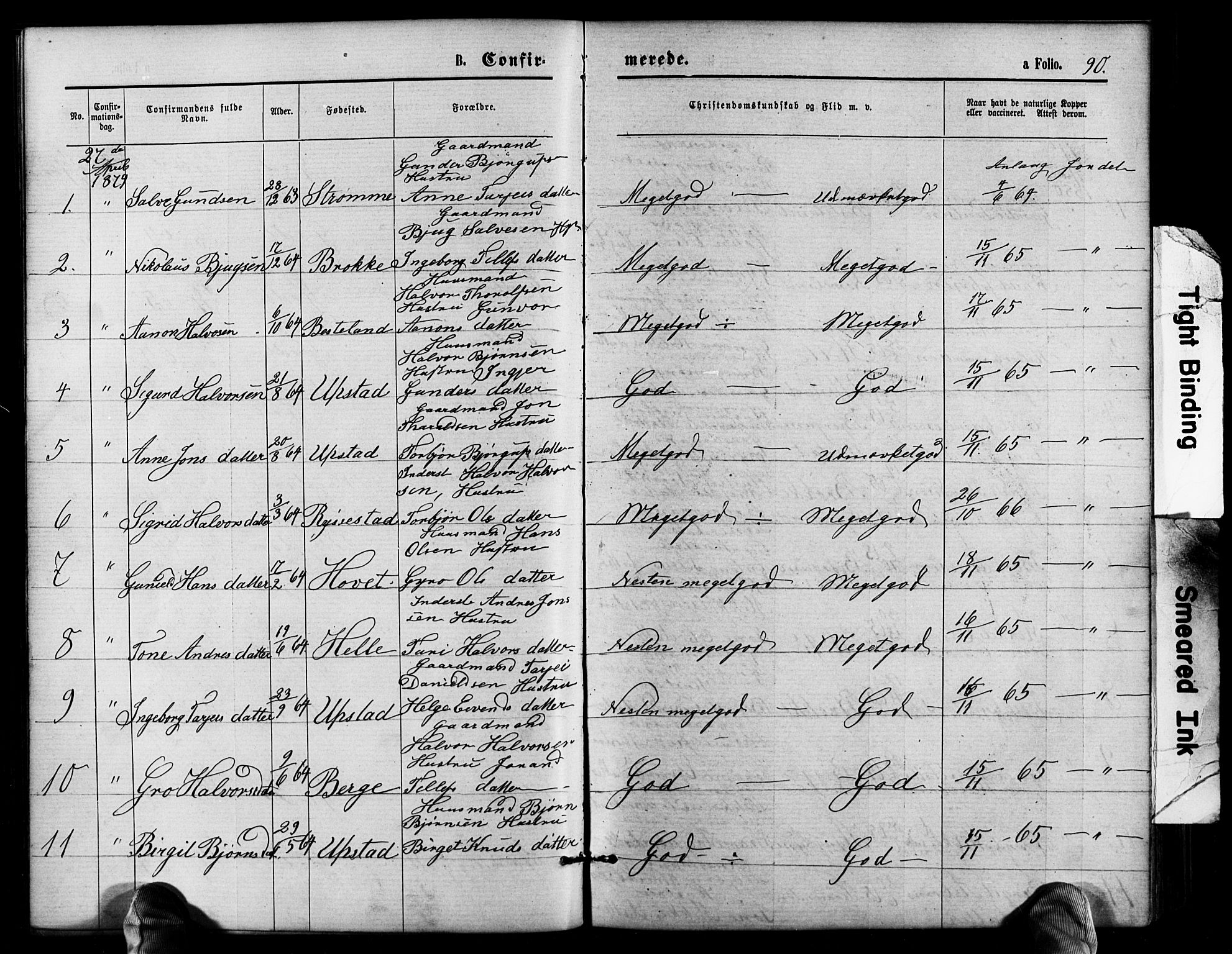 Valle sokneprestkontor, SAK/1111-0044/F/Fb/Fbb/L0002: Parish register (copy) no. B 2, 1875-1921, p. 90