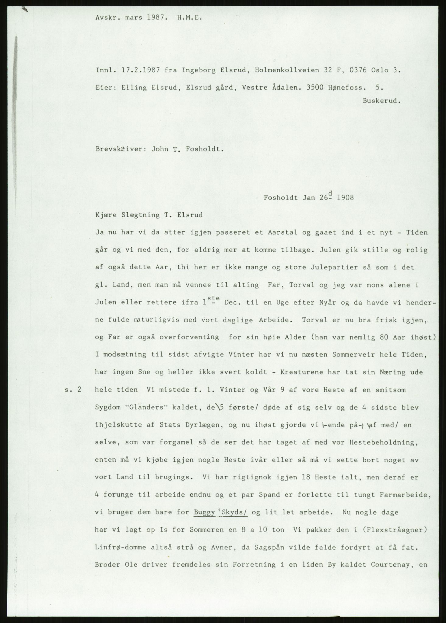 Samlinger til kildeutgivelse, Amerikabrevene, AV/RA-EA-4057/F/L0018: Innlån fra Buskerud: Elsrud, 1838-1914, p. 881