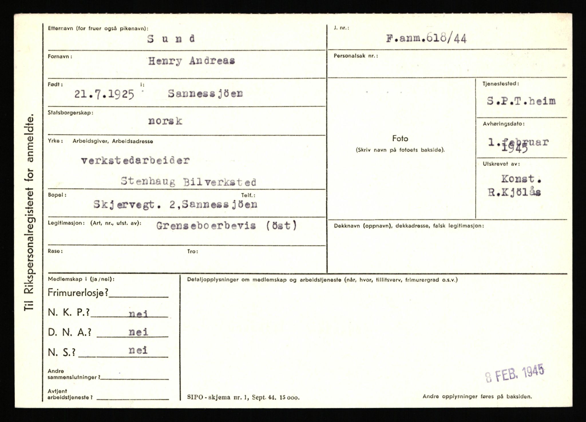 Statspolitiet - Hovedkontoret / Osloavdelingen, AV/RA-S-1329/C/Ca/L0014: Seterlien - Svartås, 1943-1945, p. 4688