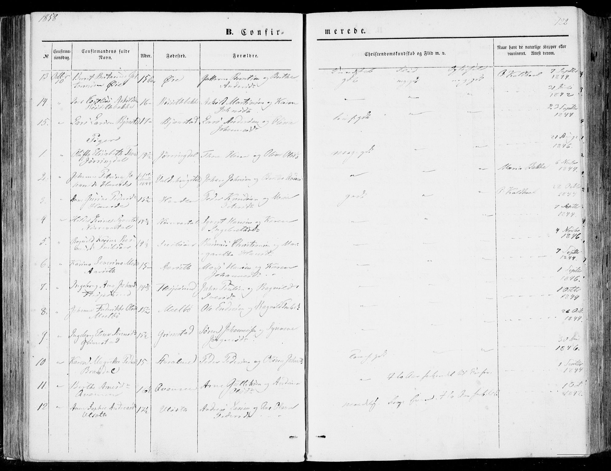 Ministerialprotokoller, klokkerbøker og fødselsregistre - Møre og Romsdal, SAT/A-1454/510/L0121: Parish register (official) no. 510A01, 1848-1877, p. 122