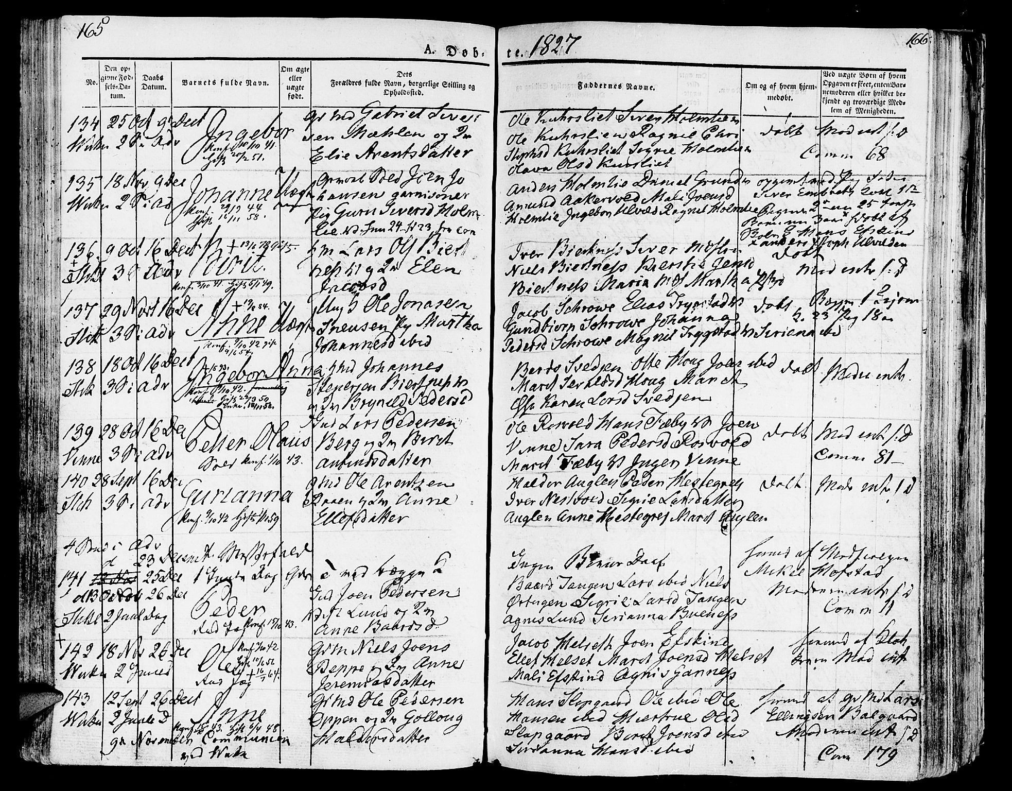 Ministerialprotokoller, klokkerbøker og fødselsregistre - Nord-Trøndelag, SAT/A-1458/723/L0237: Parish register (official) no. 723A06, 1822-1830, p. 165-166