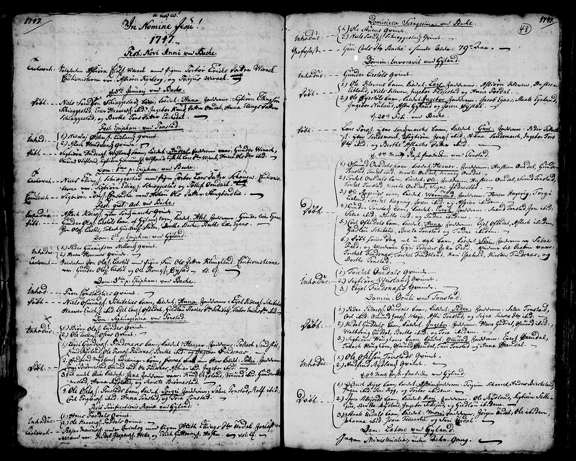 Bakke sokneprestkontor, SAK/1111-0002/F/Fa/Faa/L0001: Parish register (official) no. A 1, 1741-1780, p. 48