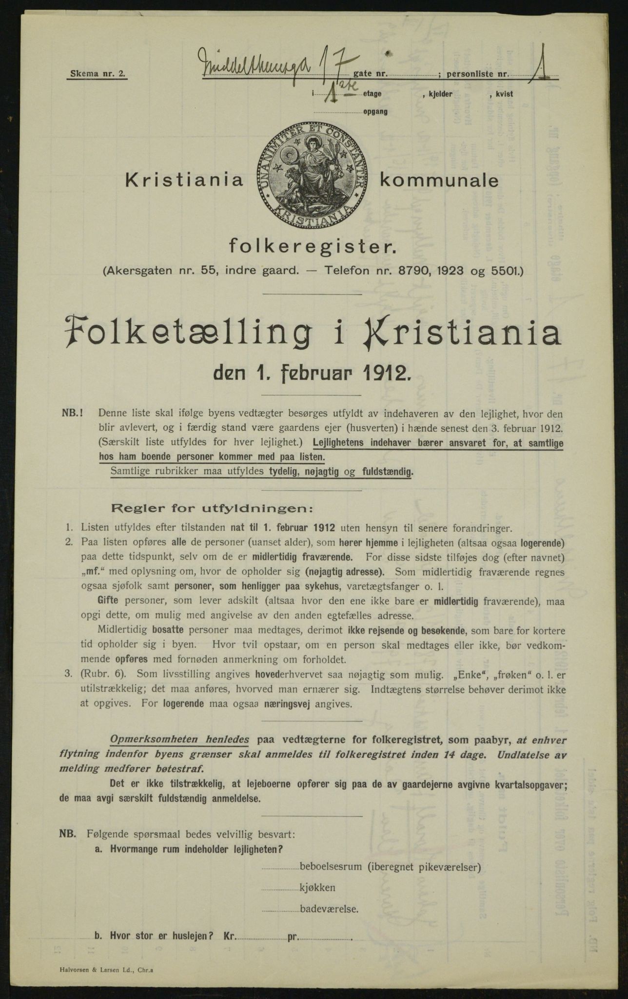 OBA, Municipal Census 1912 for Kristiania, 1912, p. 65888