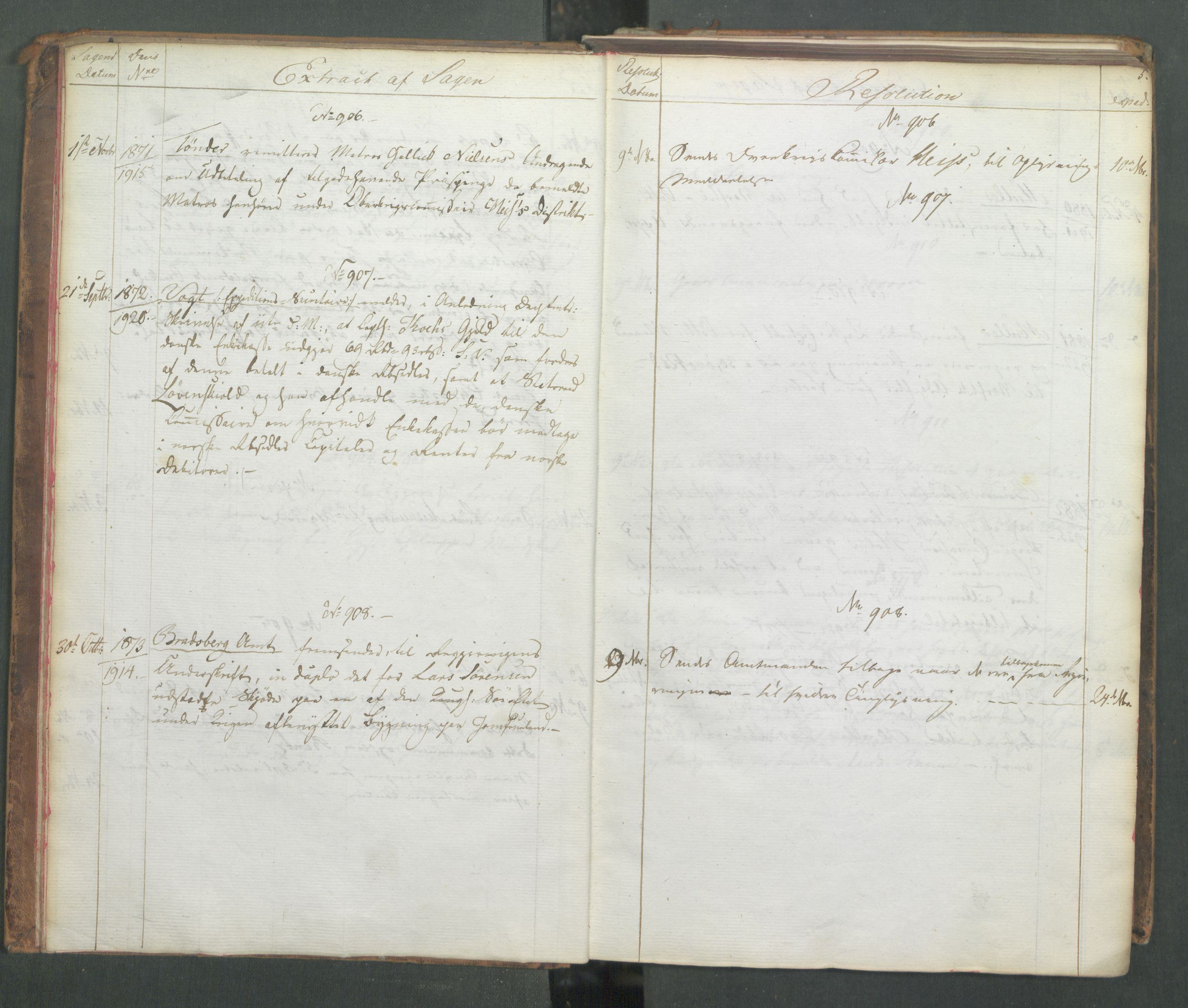 Marinedepartementet/ Marine- og postdepartementet, AV/RA-RAFA-3792/C/L0003: 7de Departements Journal, 1815-1816, p. 5