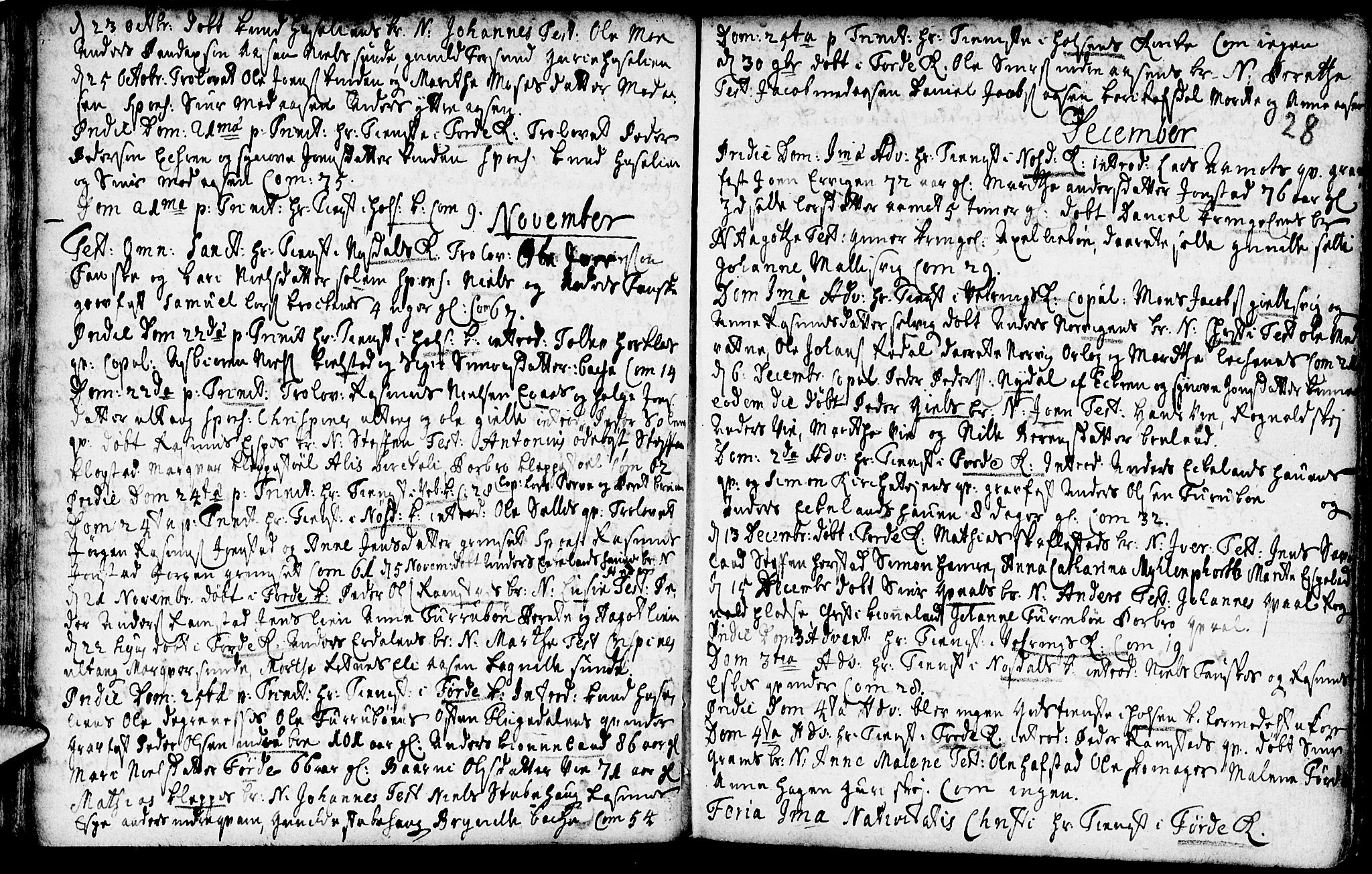 Førde sokneprestembete, SAB/A-79901/H/Haa/Haaa/L0002: Parish register (official) no. A 2, 1728-1748, p. 28