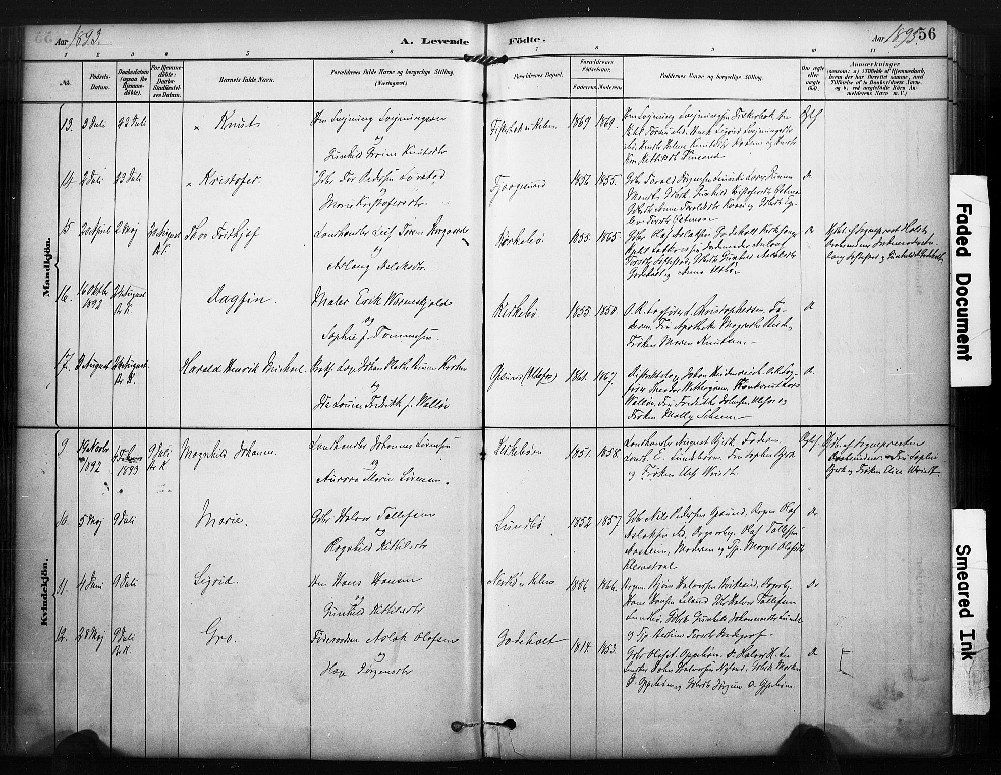 Kviteseid kirkebøker, AV/SAKO-A-276/F/Fa/L0008: Parish register (official) no. I 8, 1882-1903, p. 56