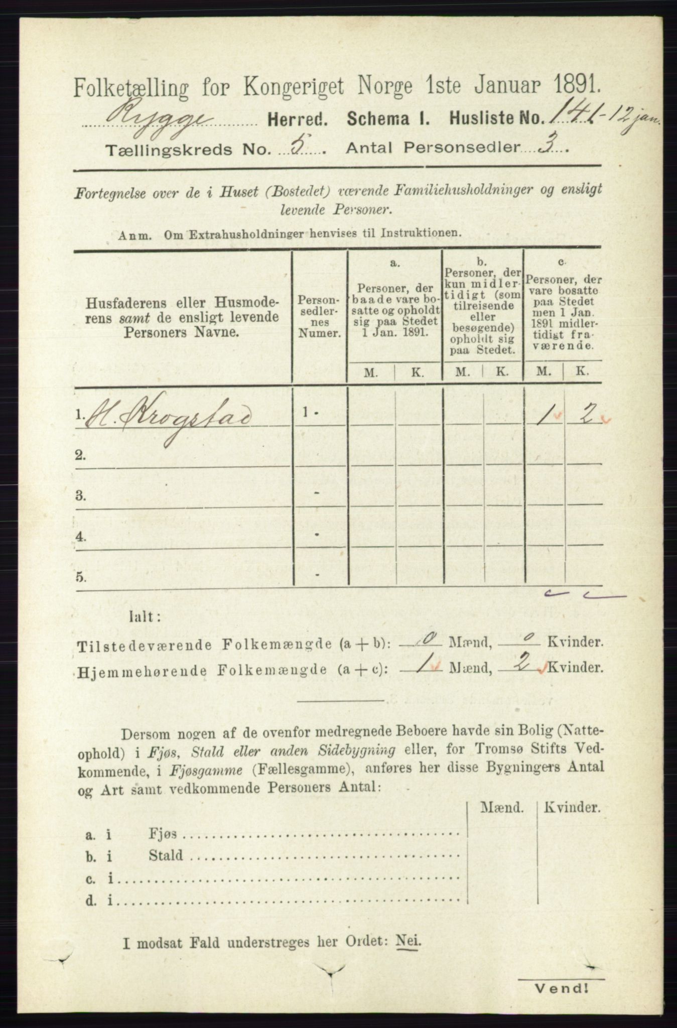 RA, 1891 census for 0136 Rygge, 1891, p. 2827