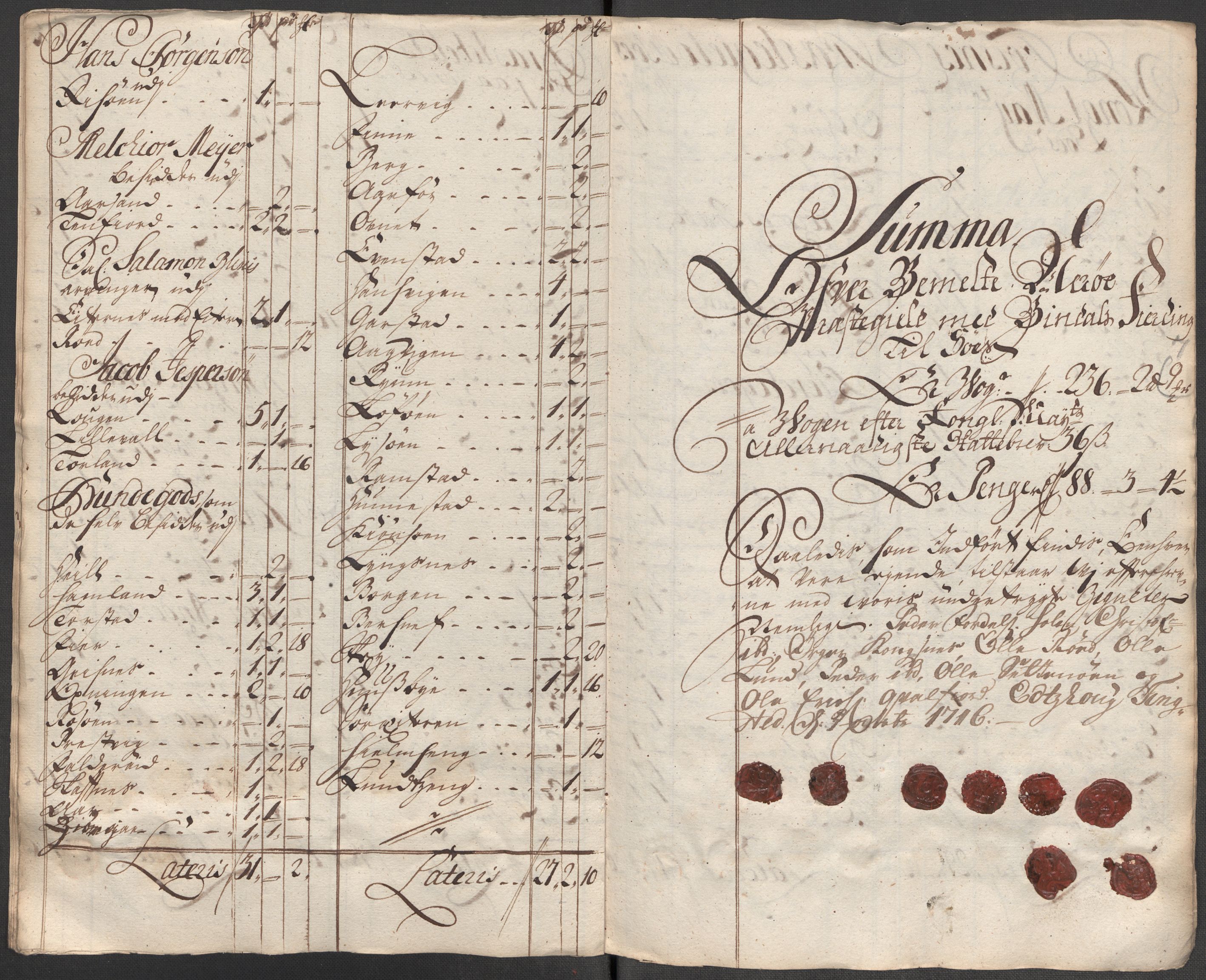 Rentekammeret inntil 1814, Reviderte regnskaper, Fogderegnskap, AV/RA-EA-4092/R64/L4437: Fogderegnskap Namdal, 1716, p. 210