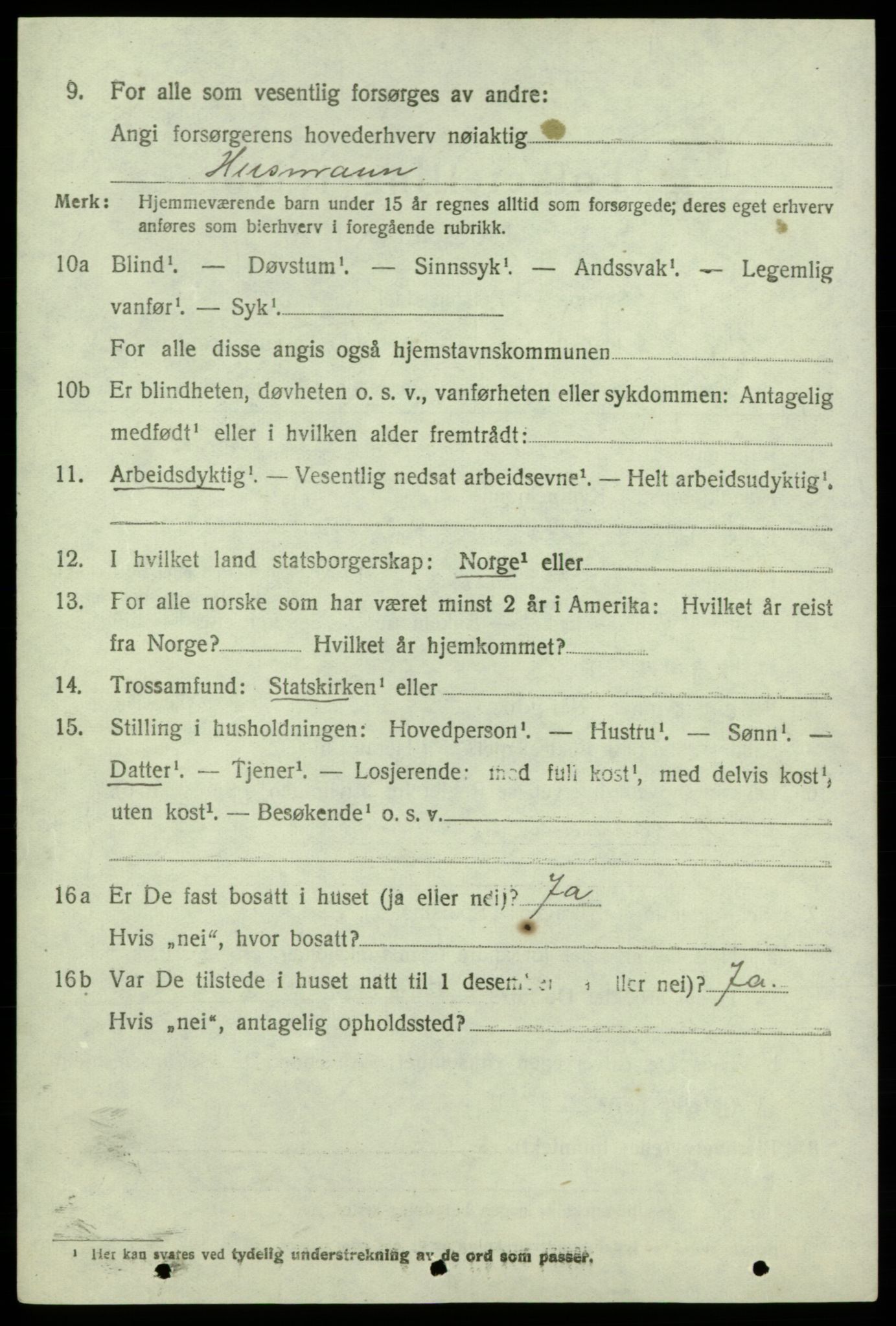 SAB, 1920 census for Kvinnherad, 1920, p. 6905