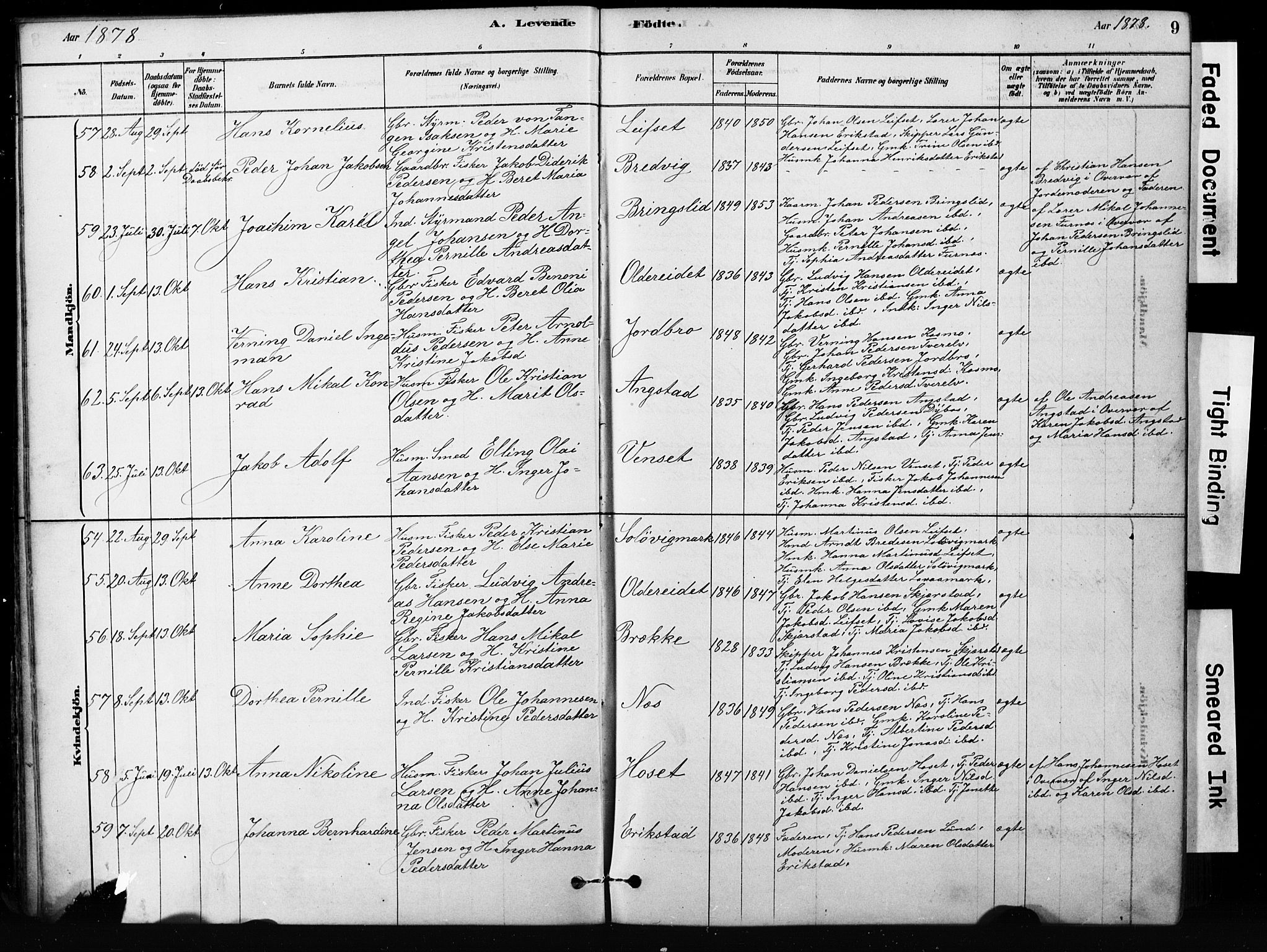 Ministerialprotokoller, klokkerbøker og fødselsregistre - Nordland, AV/SAT-A-1459/852/L0754: Parish register (copy) no. 852C05, 1878-1894, p. 9