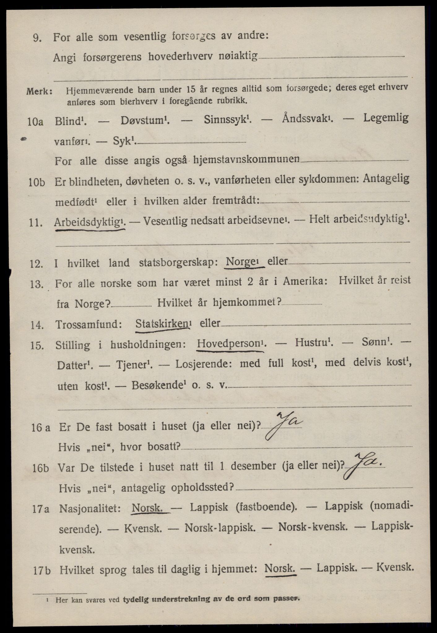 SAT, 1920 census for Rennebu, 1920, p. 5831