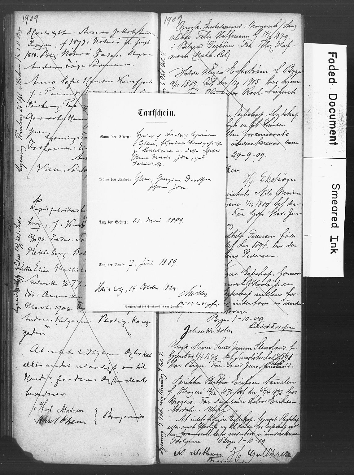 Bragernes kirkebøker, SAKO/A-6/H/Ha/L0009: Banns register no. 9, 1907-1913