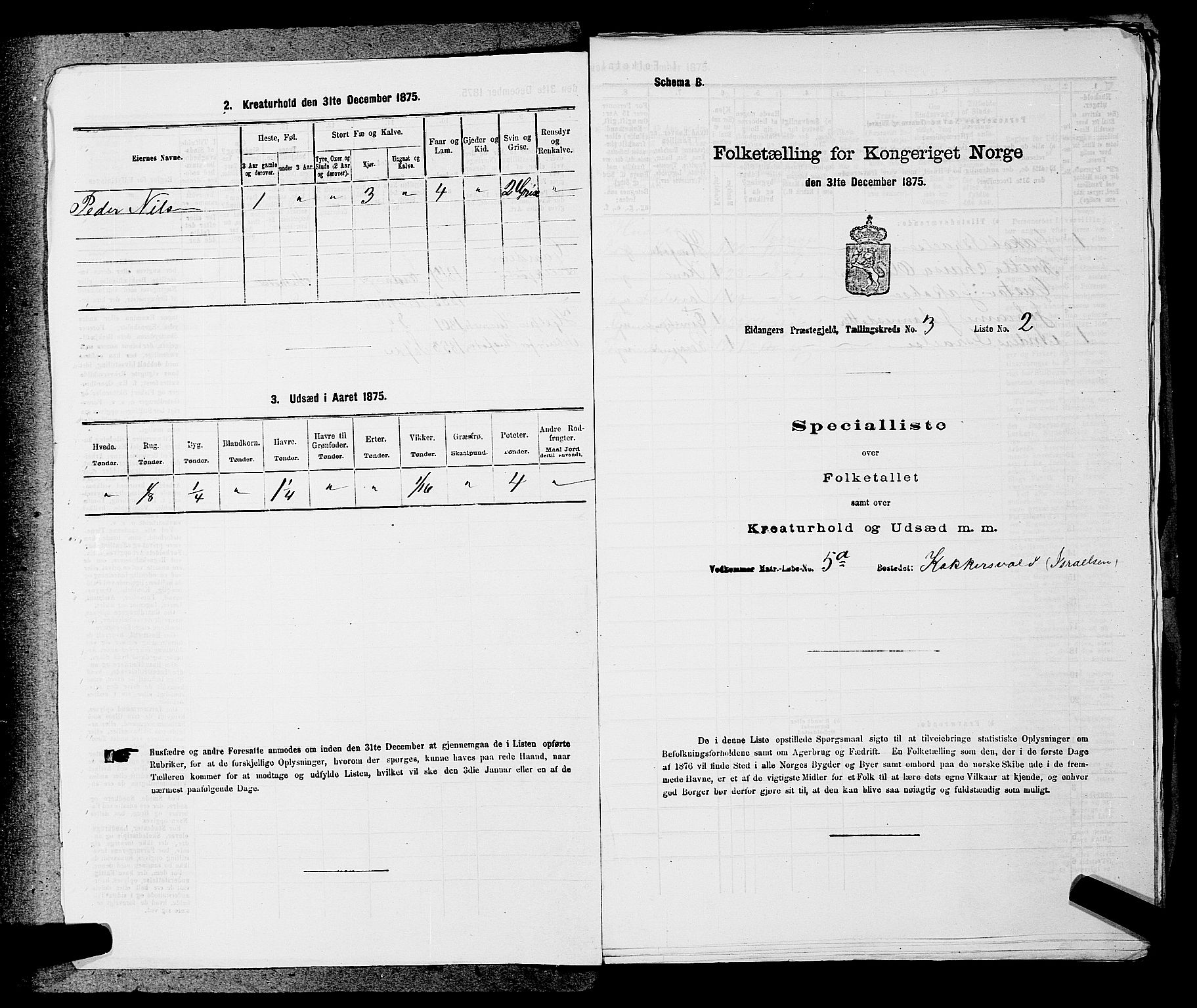 SAKO, 1875 census for 0813P Eidanger, 1875, p. 480