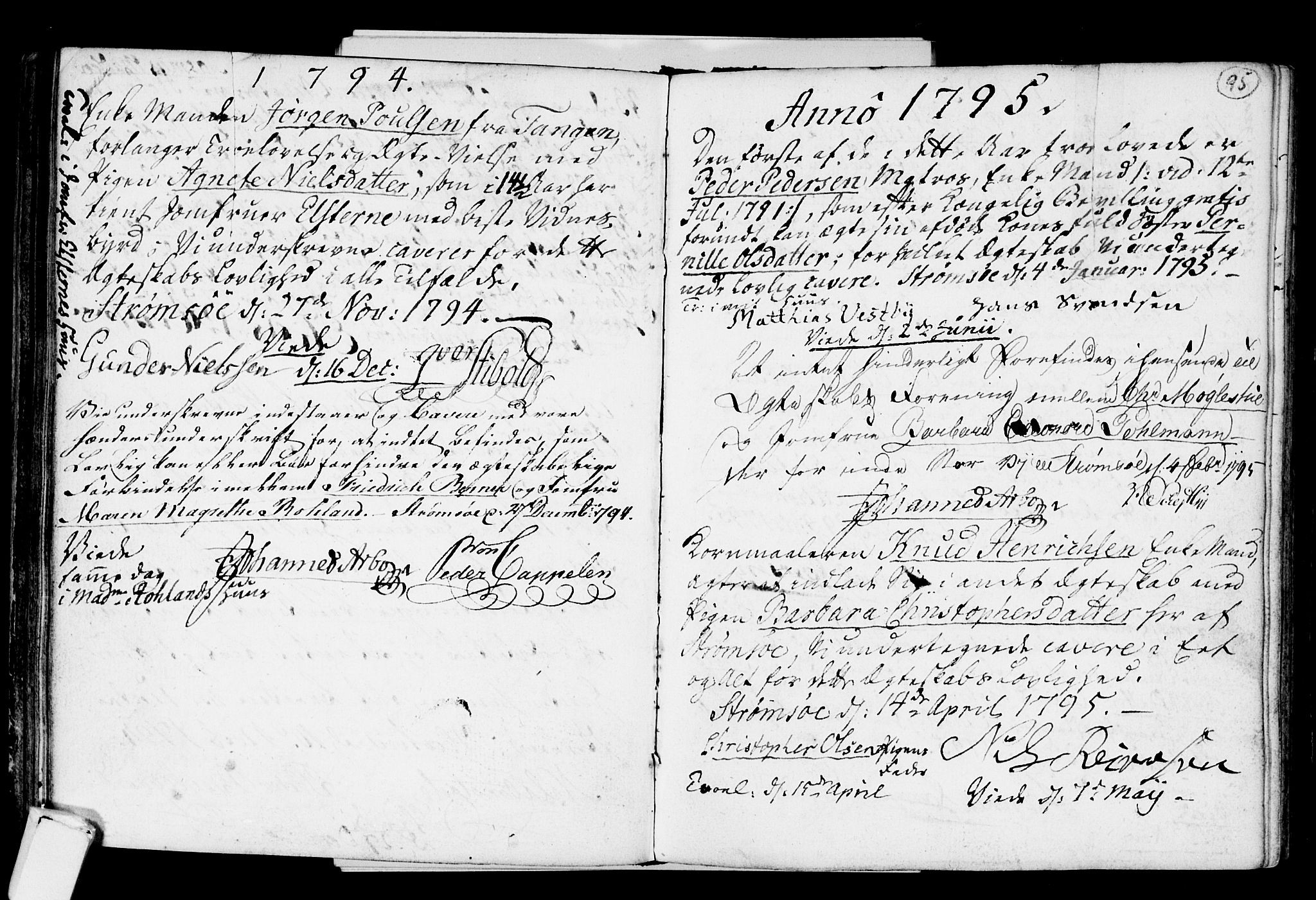 Strømsø kirkebøker, SAKO/A-246/H/Hb/L0001: Best man's statements no. 1, 1752-1815, p. 95