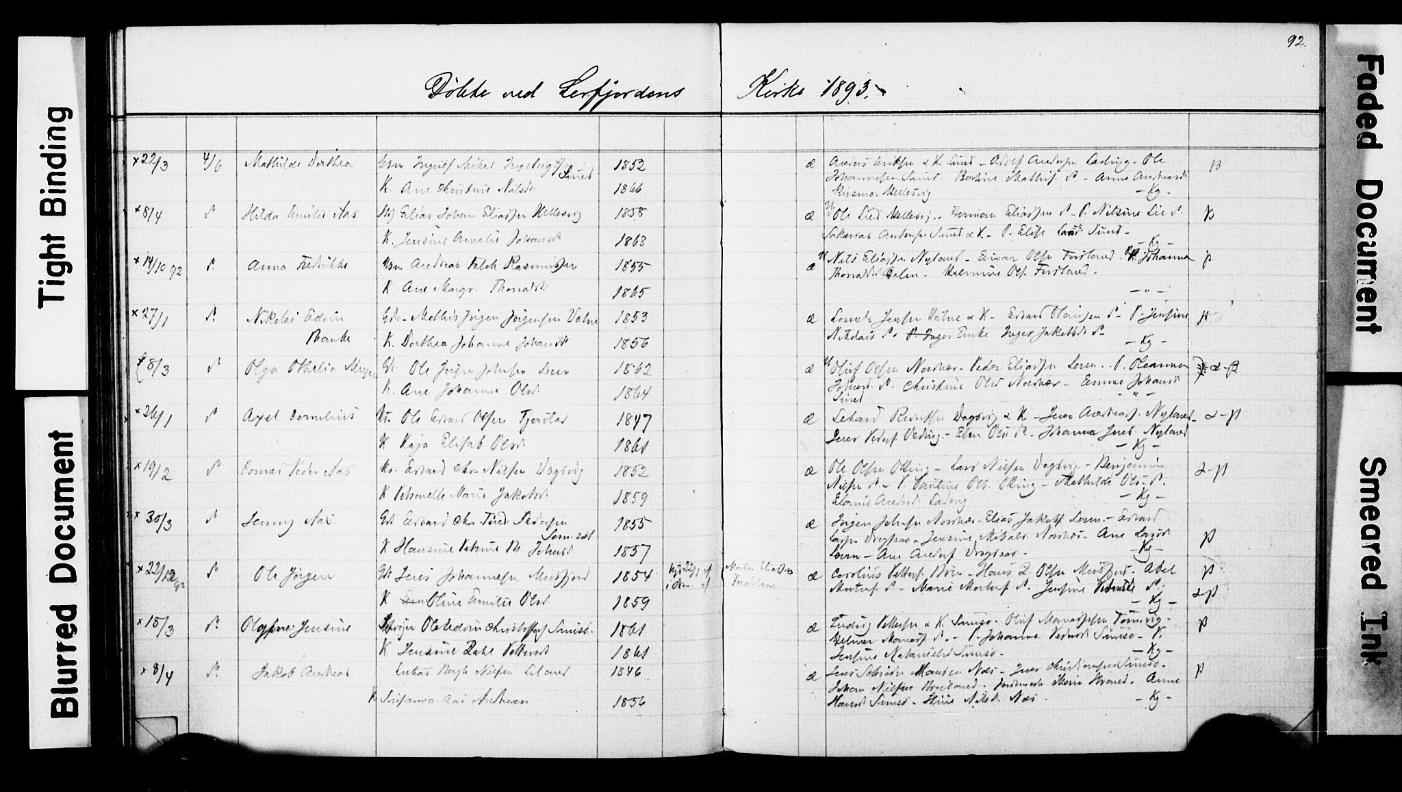 Ministerialprotokoller, klokkerbøker og fødselsregistre - Nordland, SAT/A-1459/830/L0465: Parish register (copy) no. 830C07, 1891-1905, p. 92