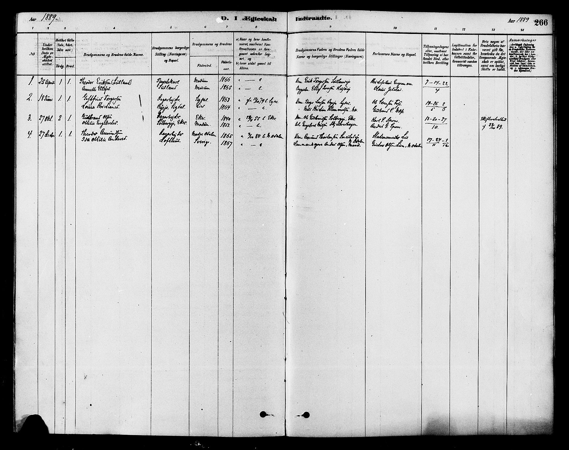 Modum kirkebøker, SAKO/A-234/F/Fa/L0015: Parish register (official) no. 15 /2, 1877-1889, p. 266