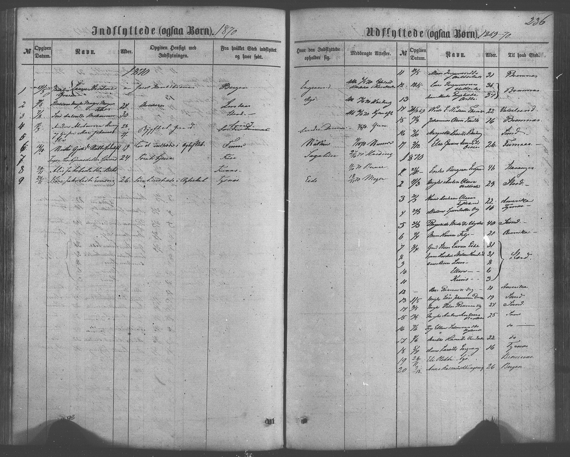 Fitjar sokneprestembete, AV/SAB-A-99926: Parish register (official) no. A 1, 1862-1881, p. 236