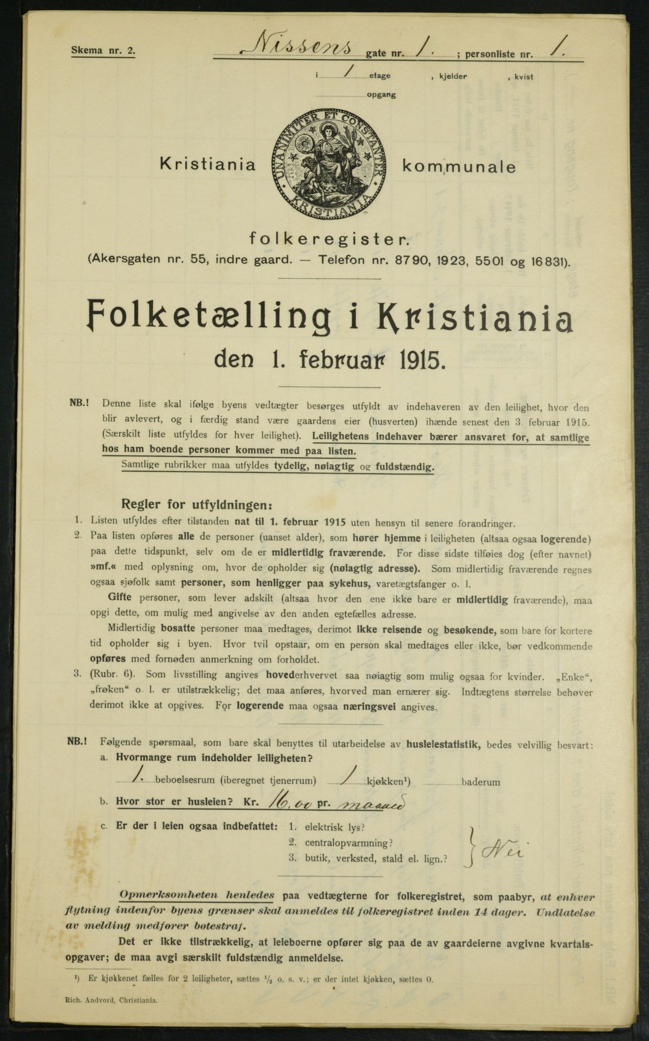 OBA, Municipal Census 1915 for Kristiania, 1915, p. 70584