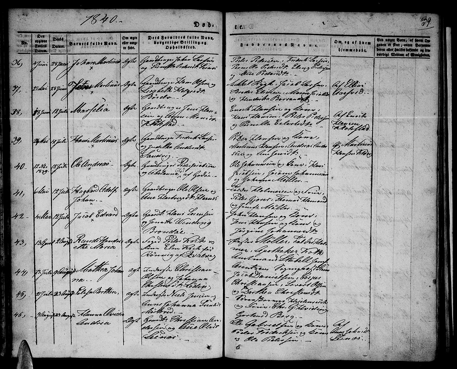 Ministerialprotokoller, klokkerbøker og fødselsregistre - Nordland, SAT/A-1459/801/L0006: Parish register (official) no. 801A06, 1834-1845, p. 39
