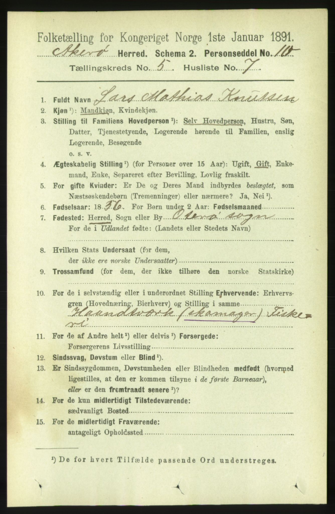 RA, 1891 census for 1545 Aukra, 1891, p. 2070