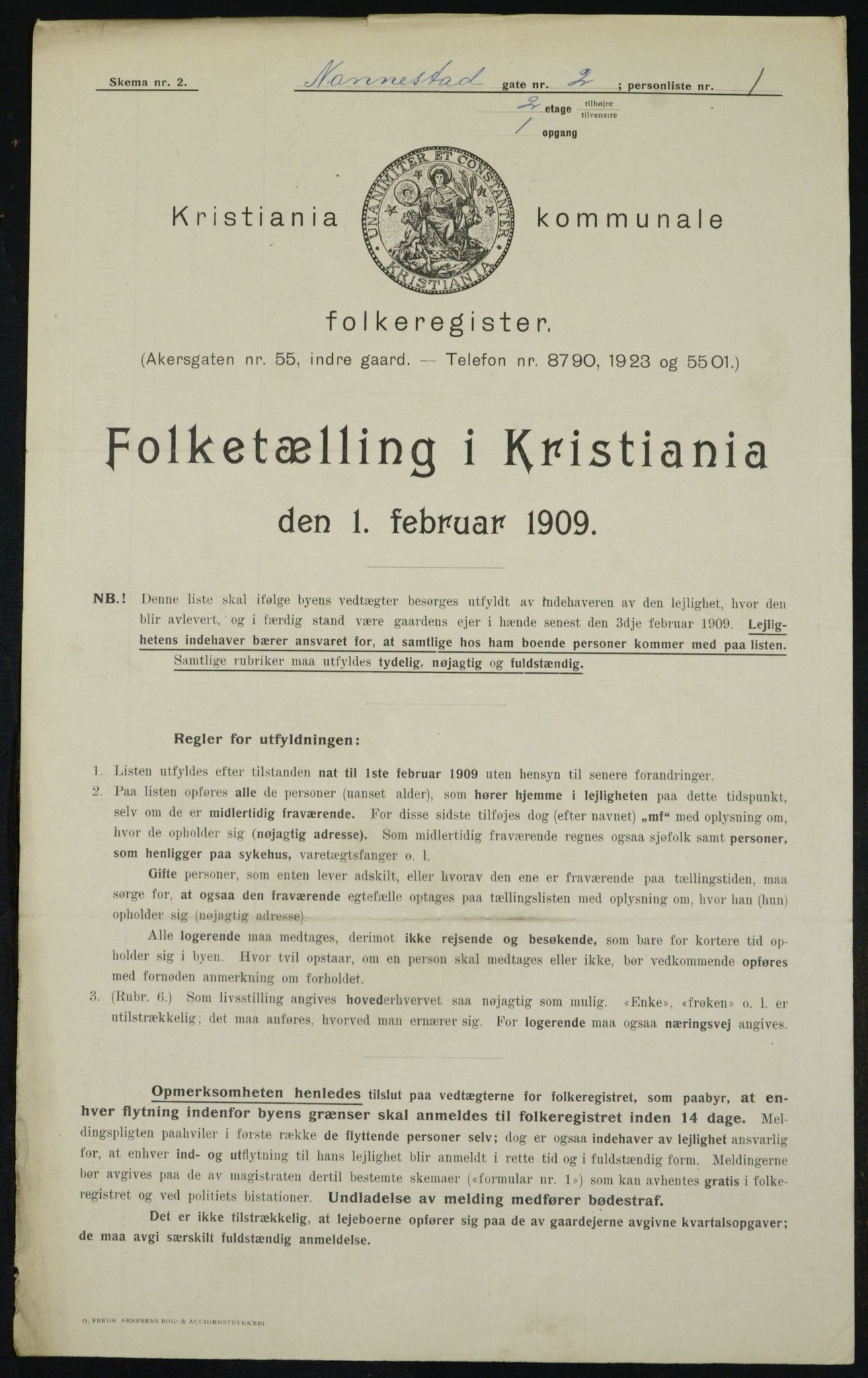 OBA, Municipal Census 1909 for Kristiania, 1909, p. 62613