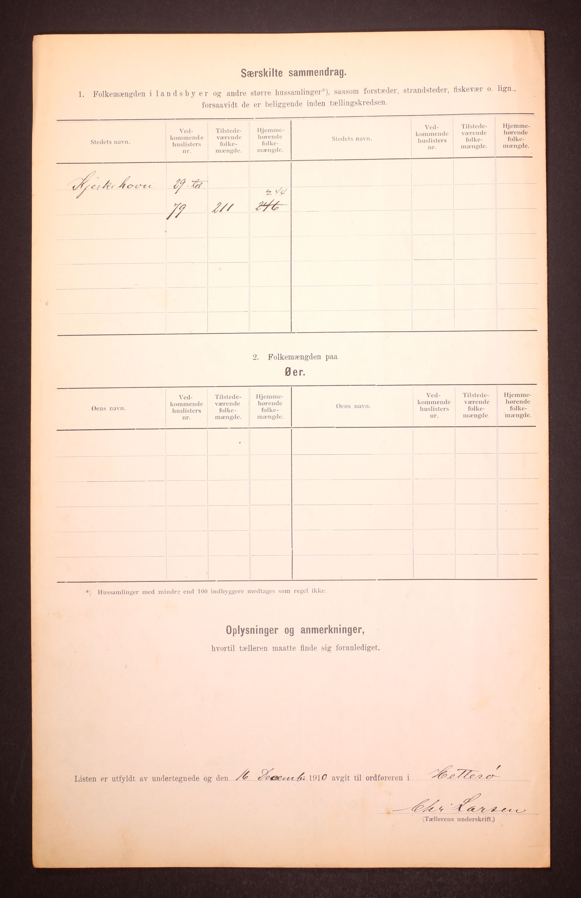 RA, 1910 census for Hidra, 1910, p. 6